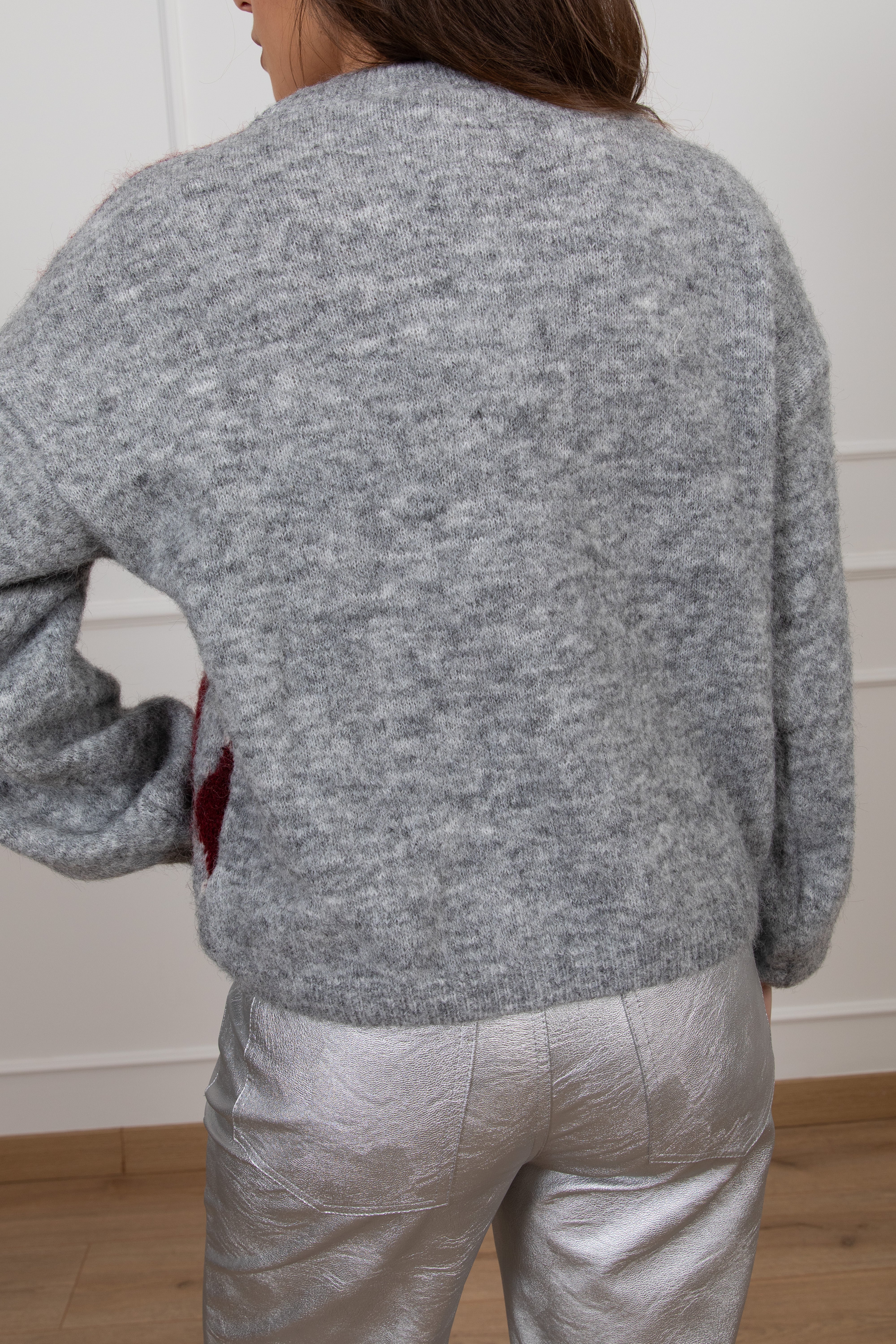 Pull girocollo in lana con rombi Susy Mix