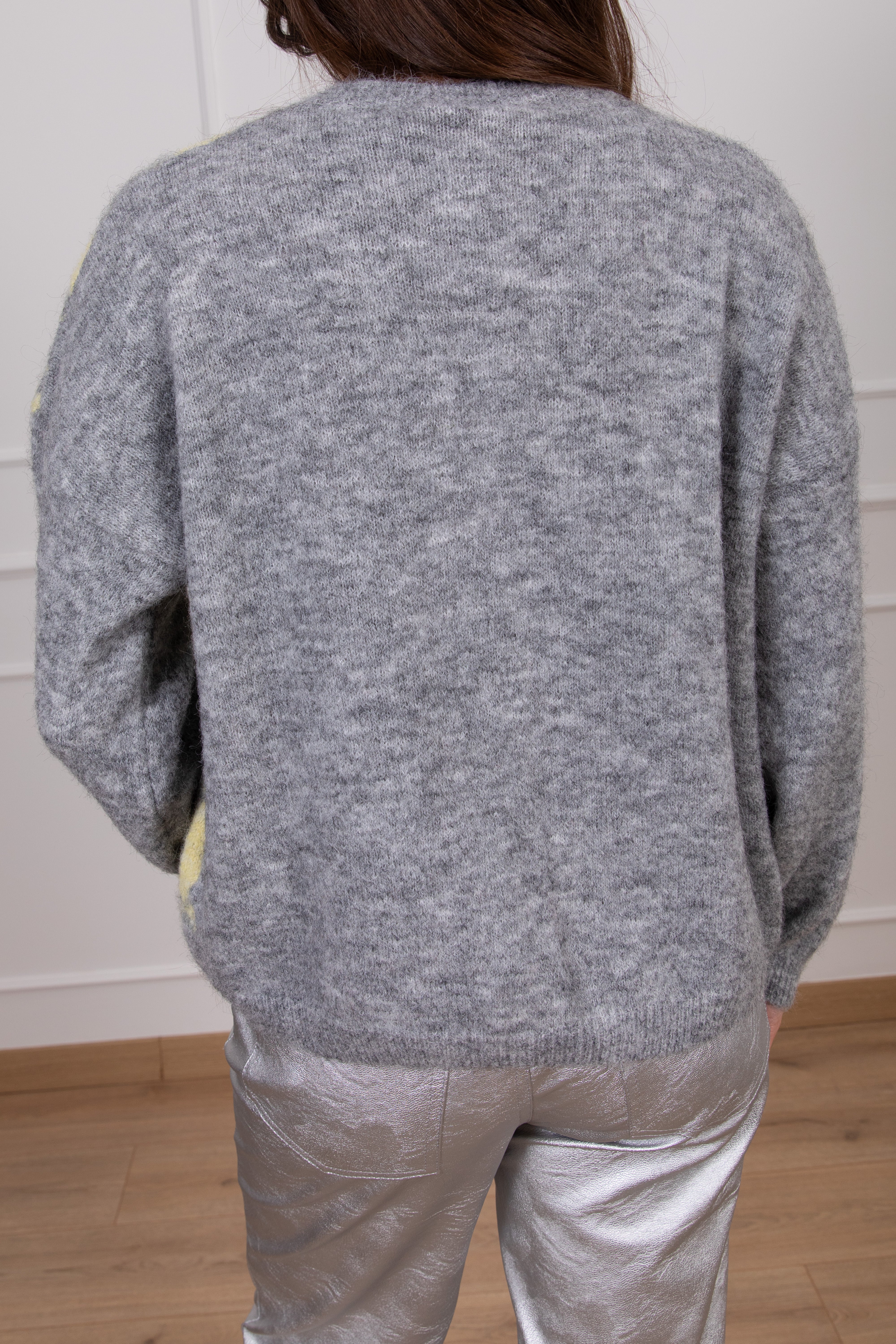 Cardigan a rombi con bottone gioiello Susy Mix