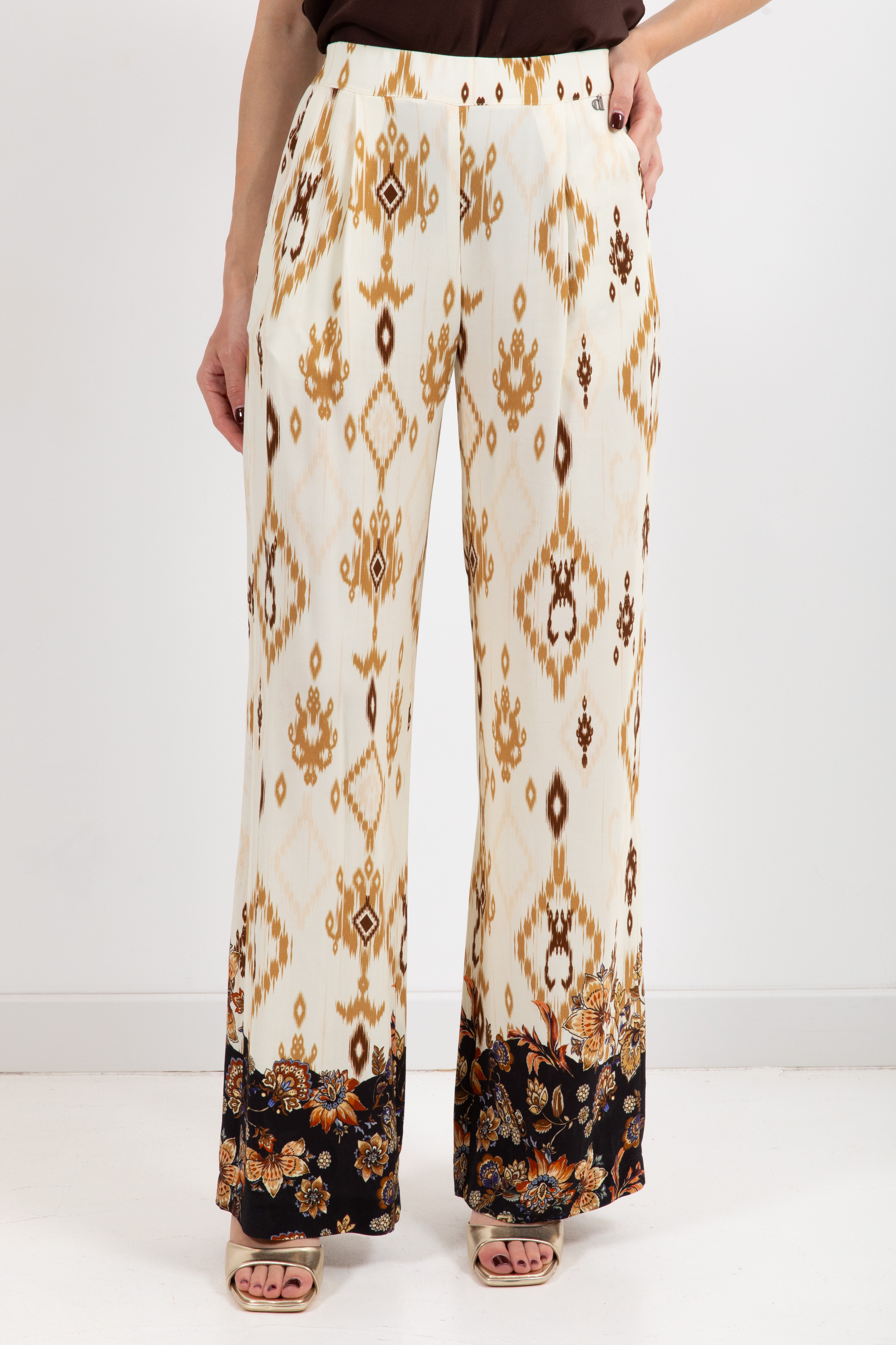 Pantalone con elastico sul retro fantasia ikat Dixie