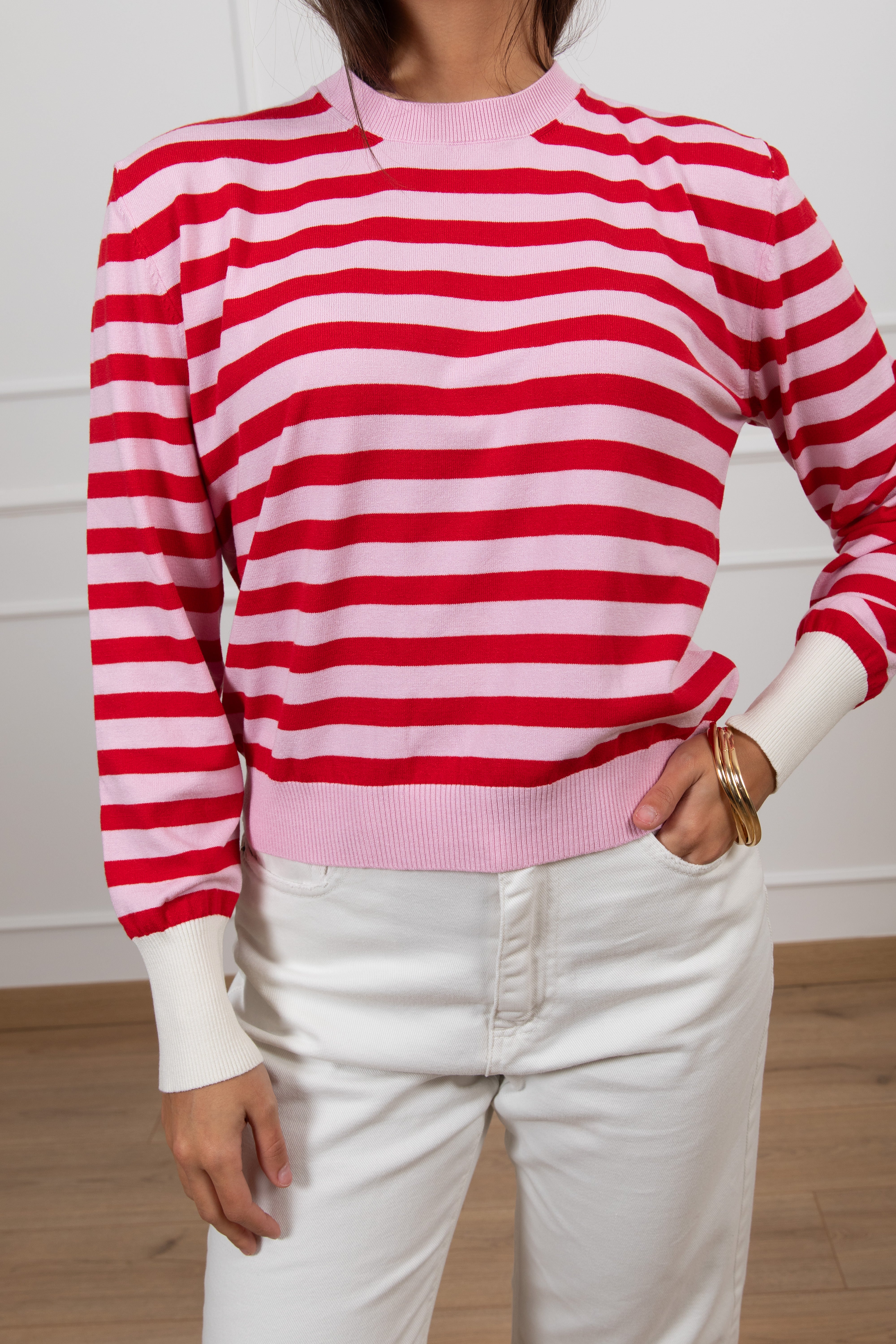Maglia a righe con polso a contrasto Motel