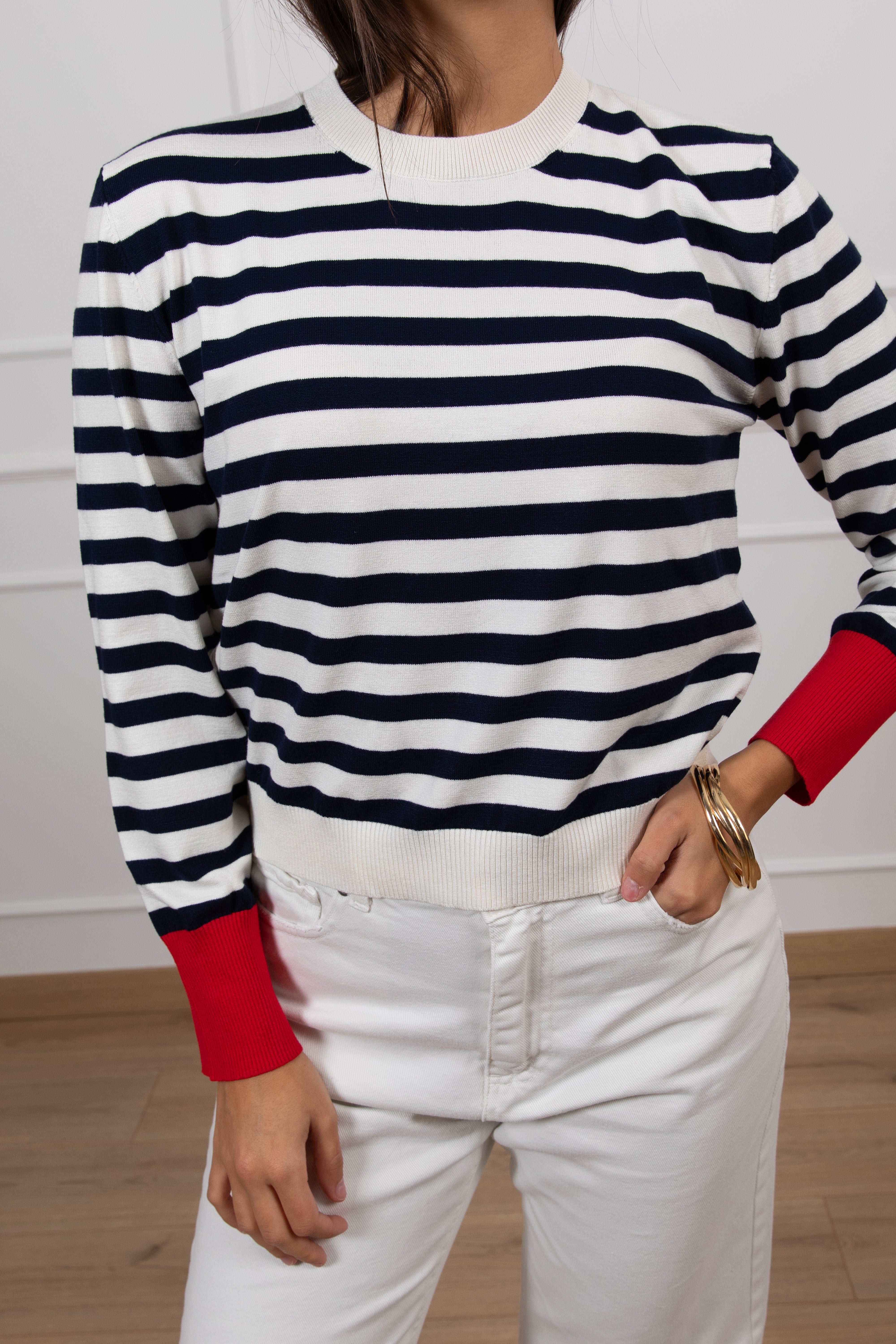 Maglia a righe con polso a contrasto Motel
