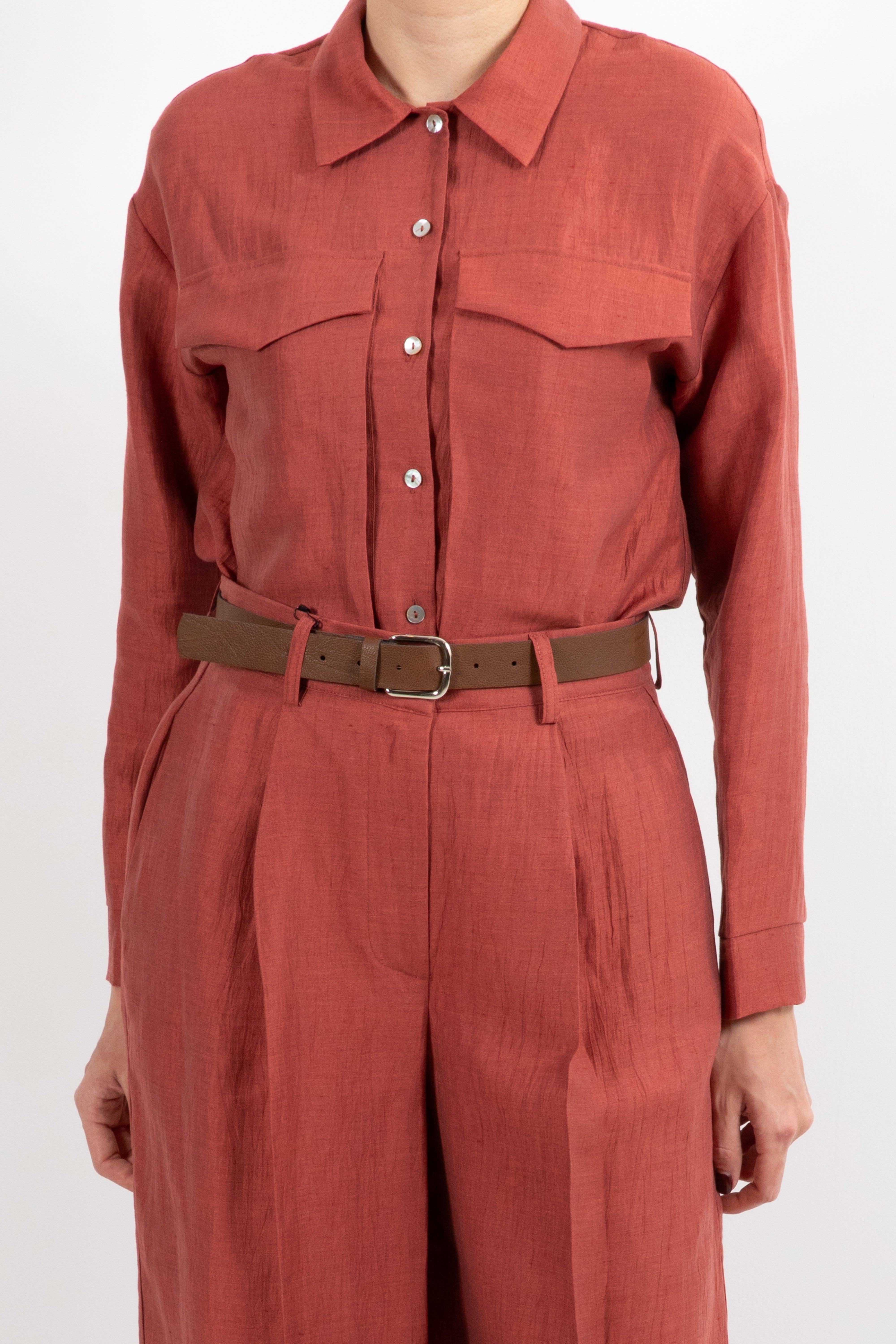 Camicia in lino con tasche ViCOLO