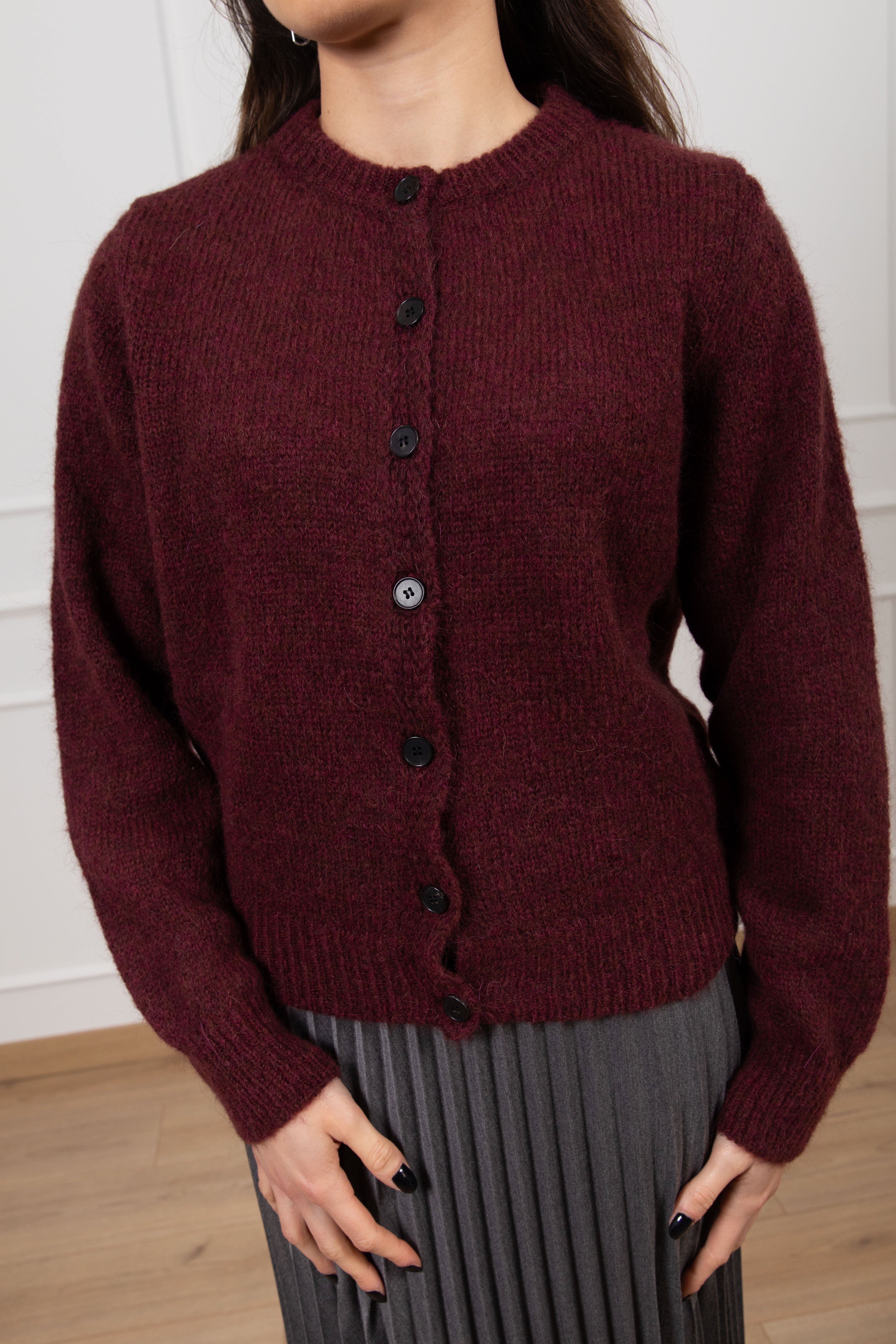 Cardigan girocollo in lana ViCOLO