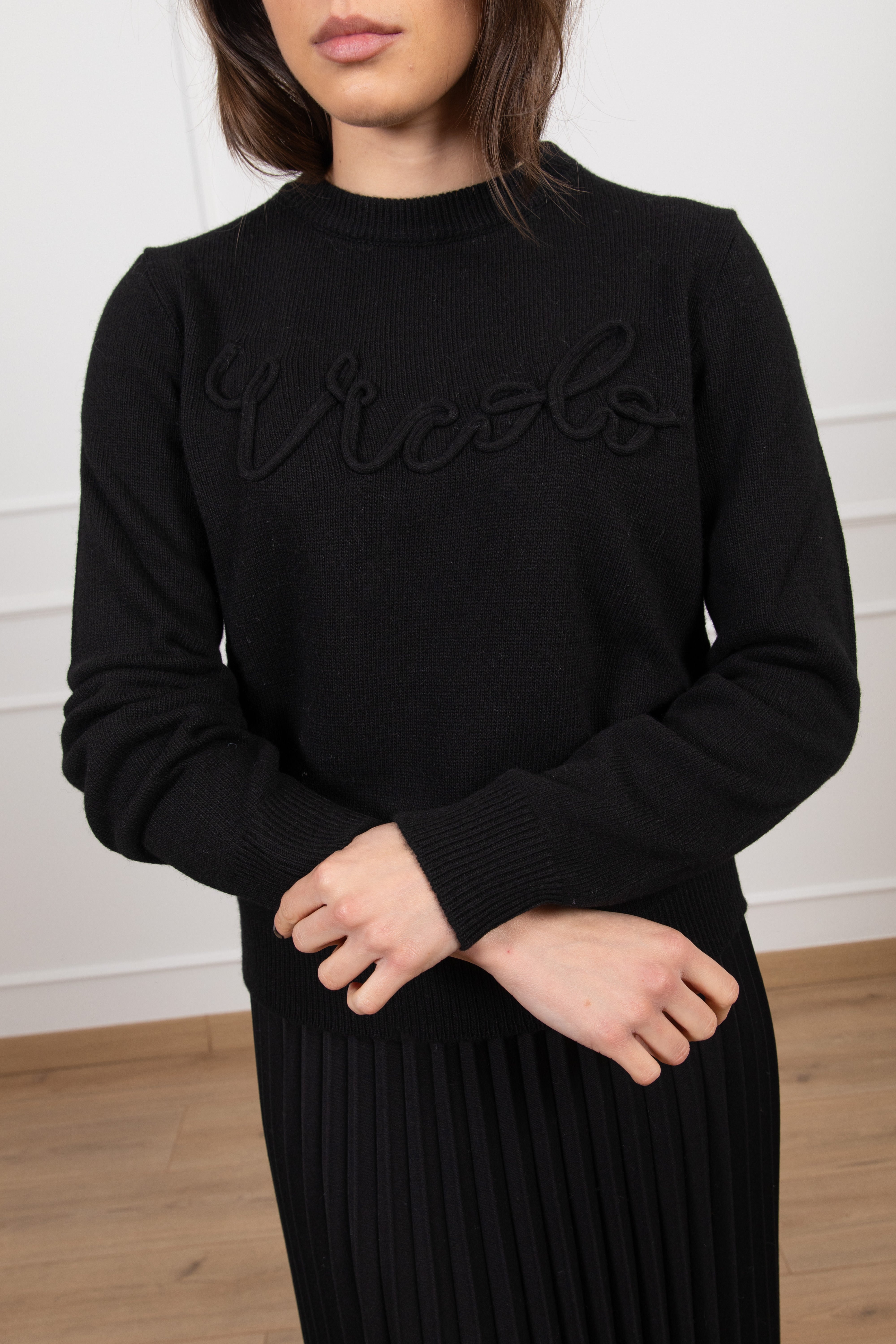 Pull girocollo con logo ViCOLO