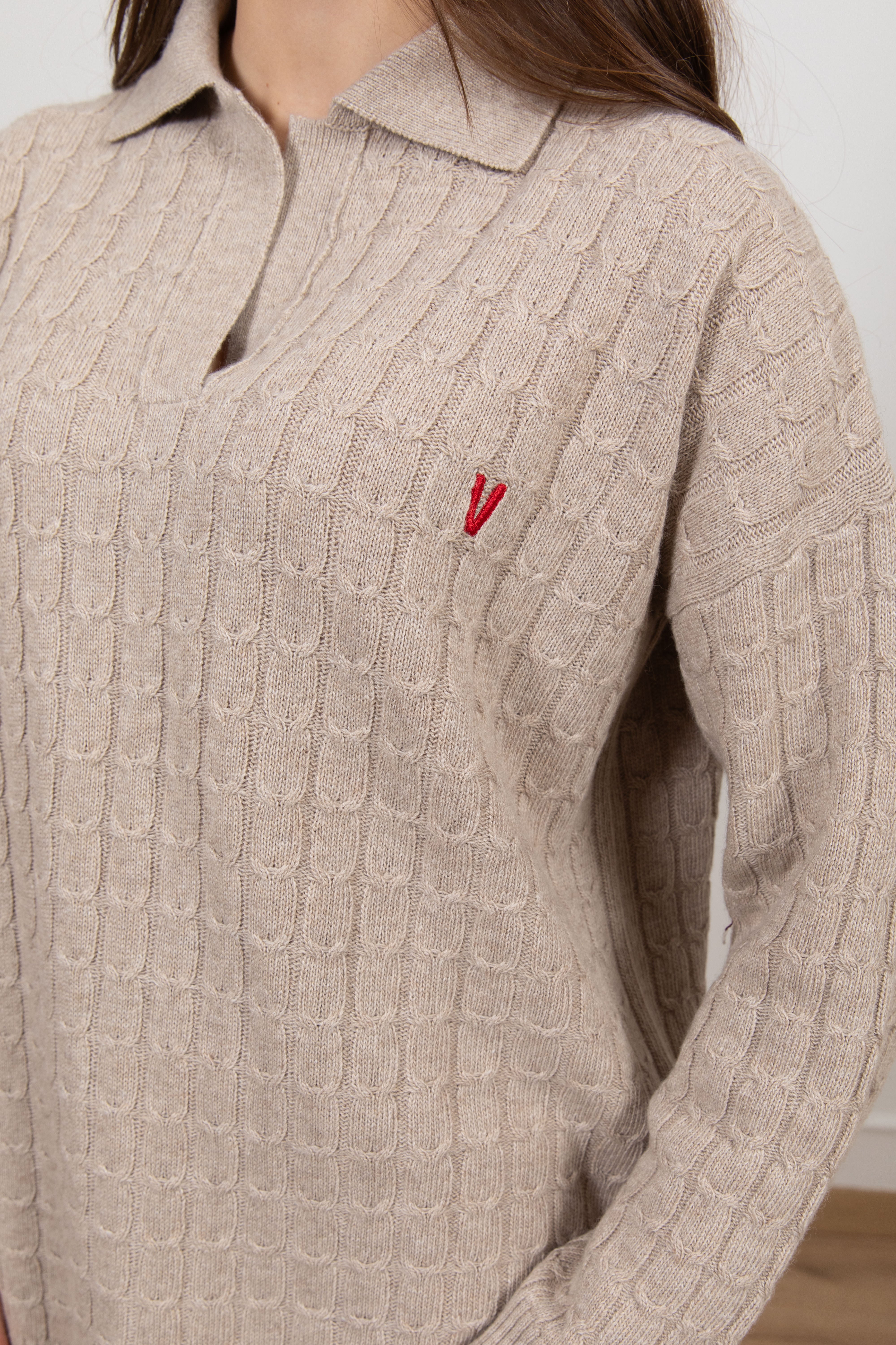 Polo treccia piatta con mono-gram ViCOLO