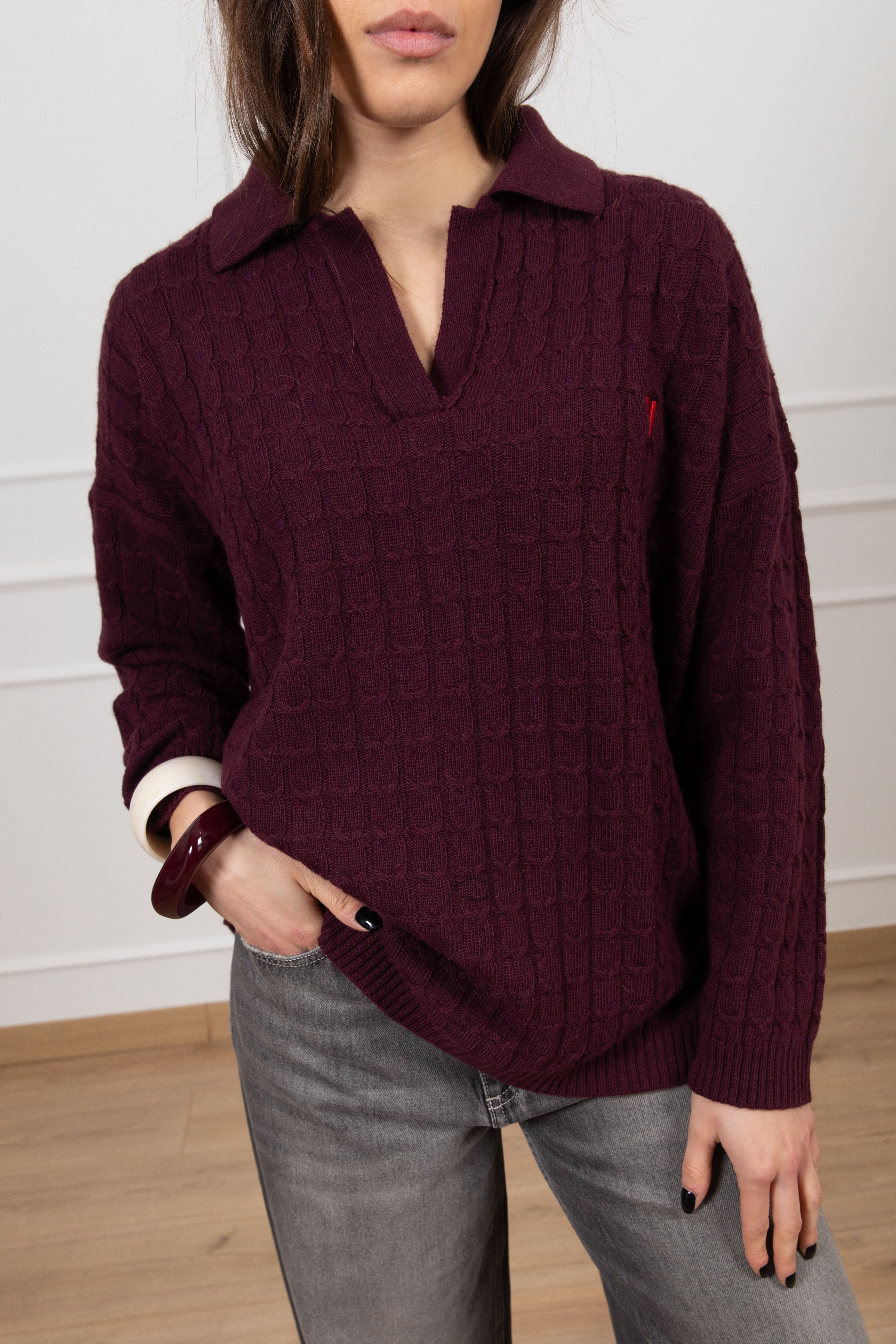 Polo treccia piatta con mono-gram ViCOLO