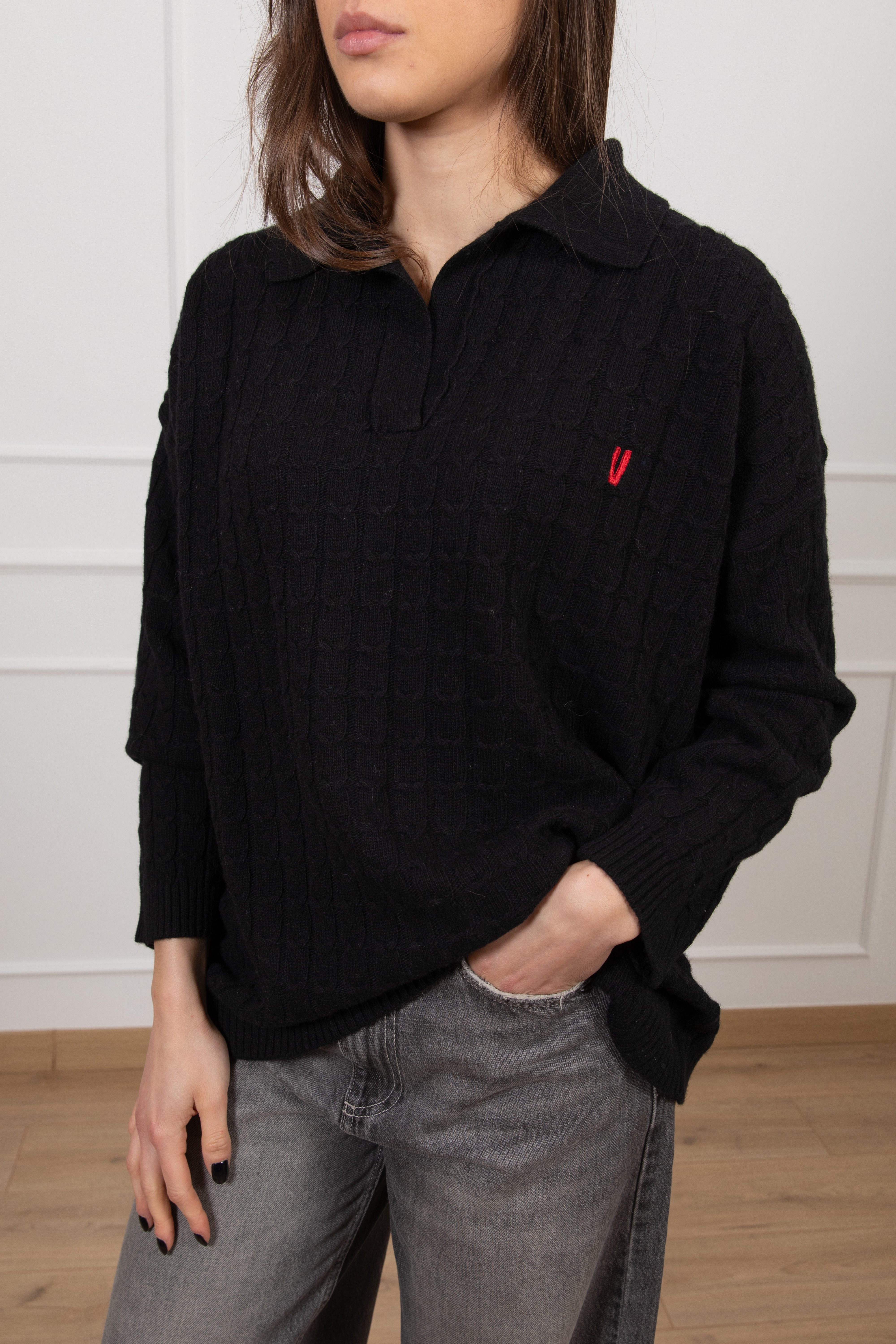 Polo treccia piatta con mono-gram ViCOLO