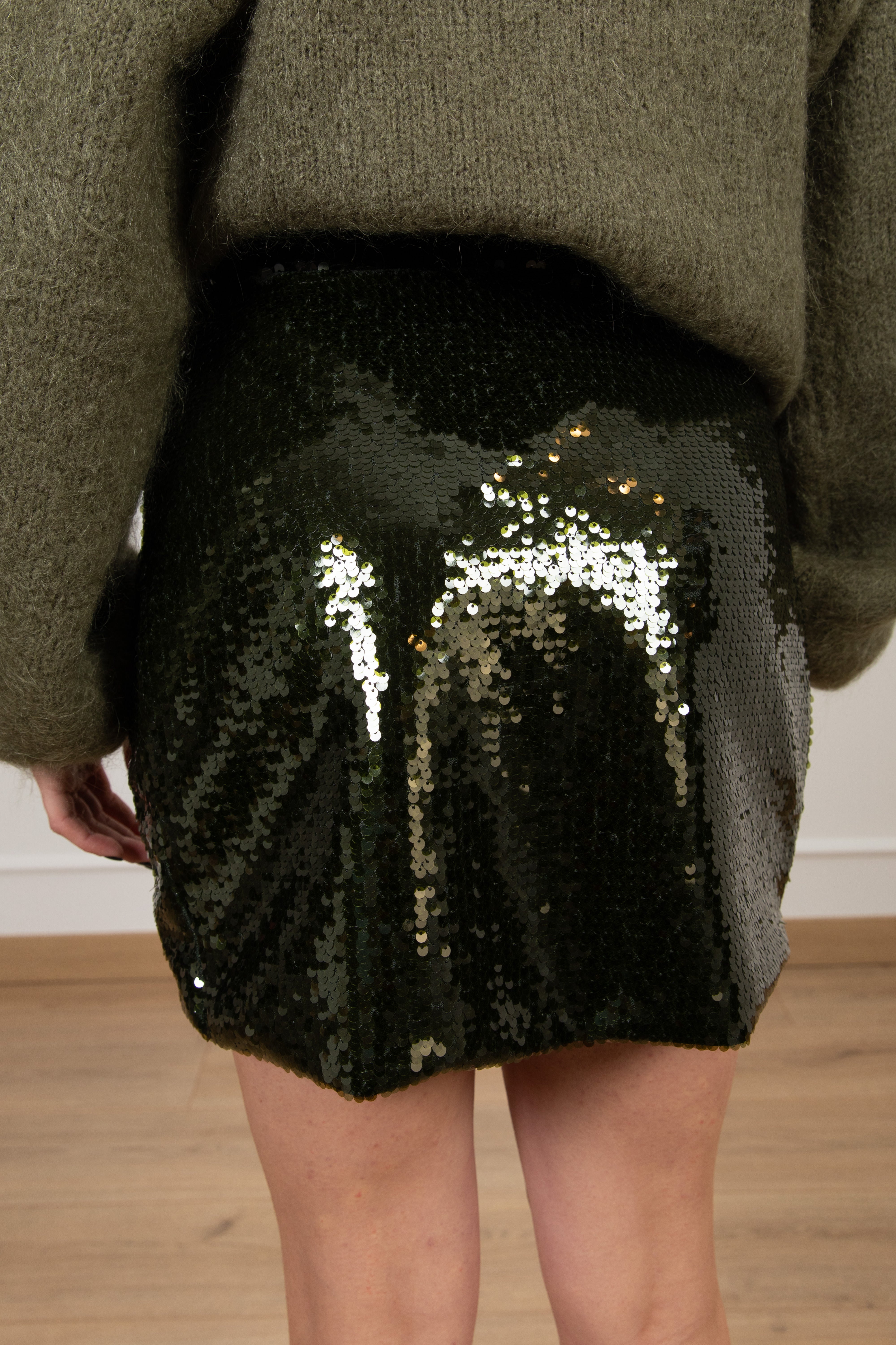 Mini-gonna a portafoglio paillettes militare Tensione IN