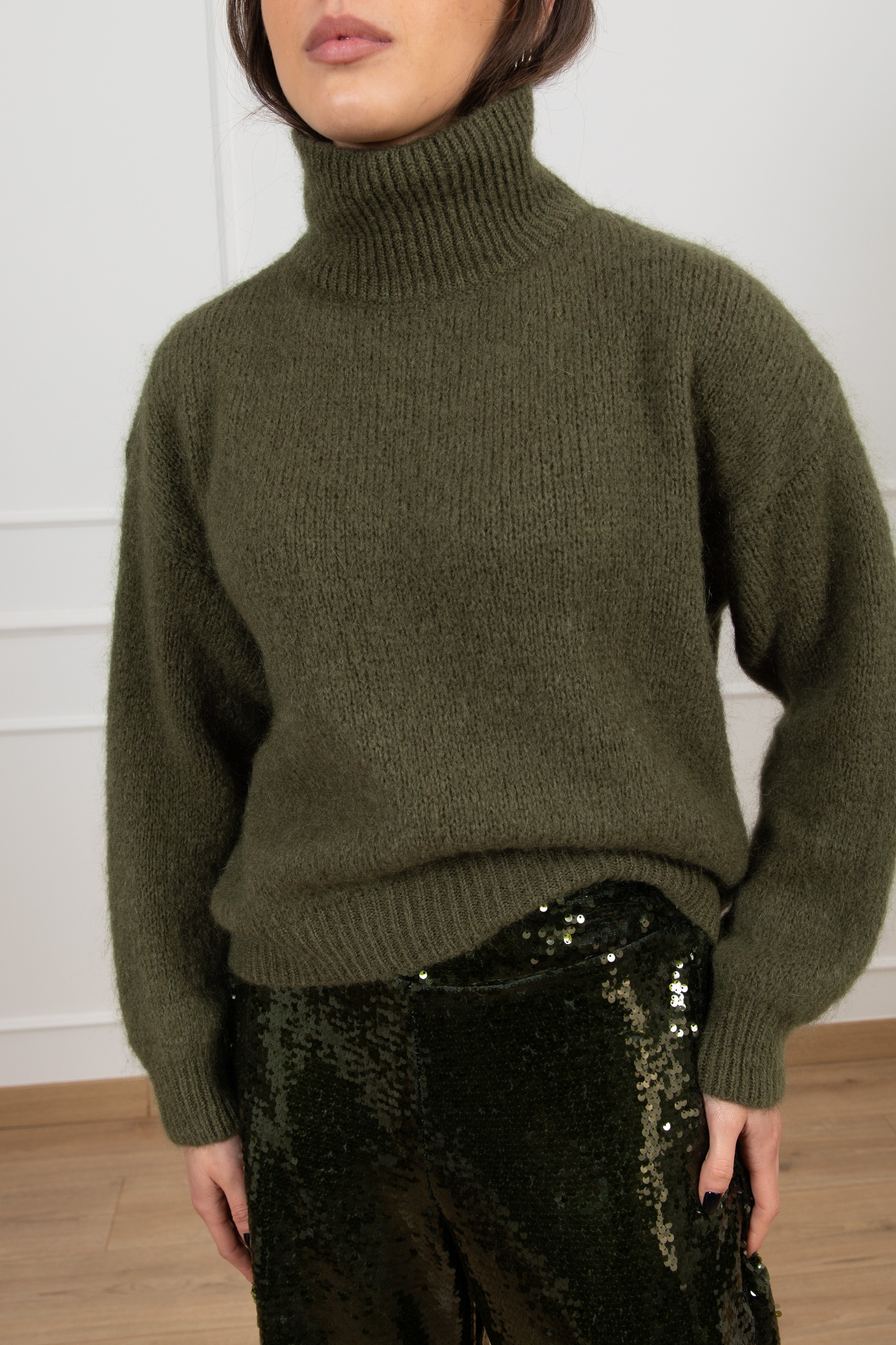 Pull in mohair a collo alto Dixie