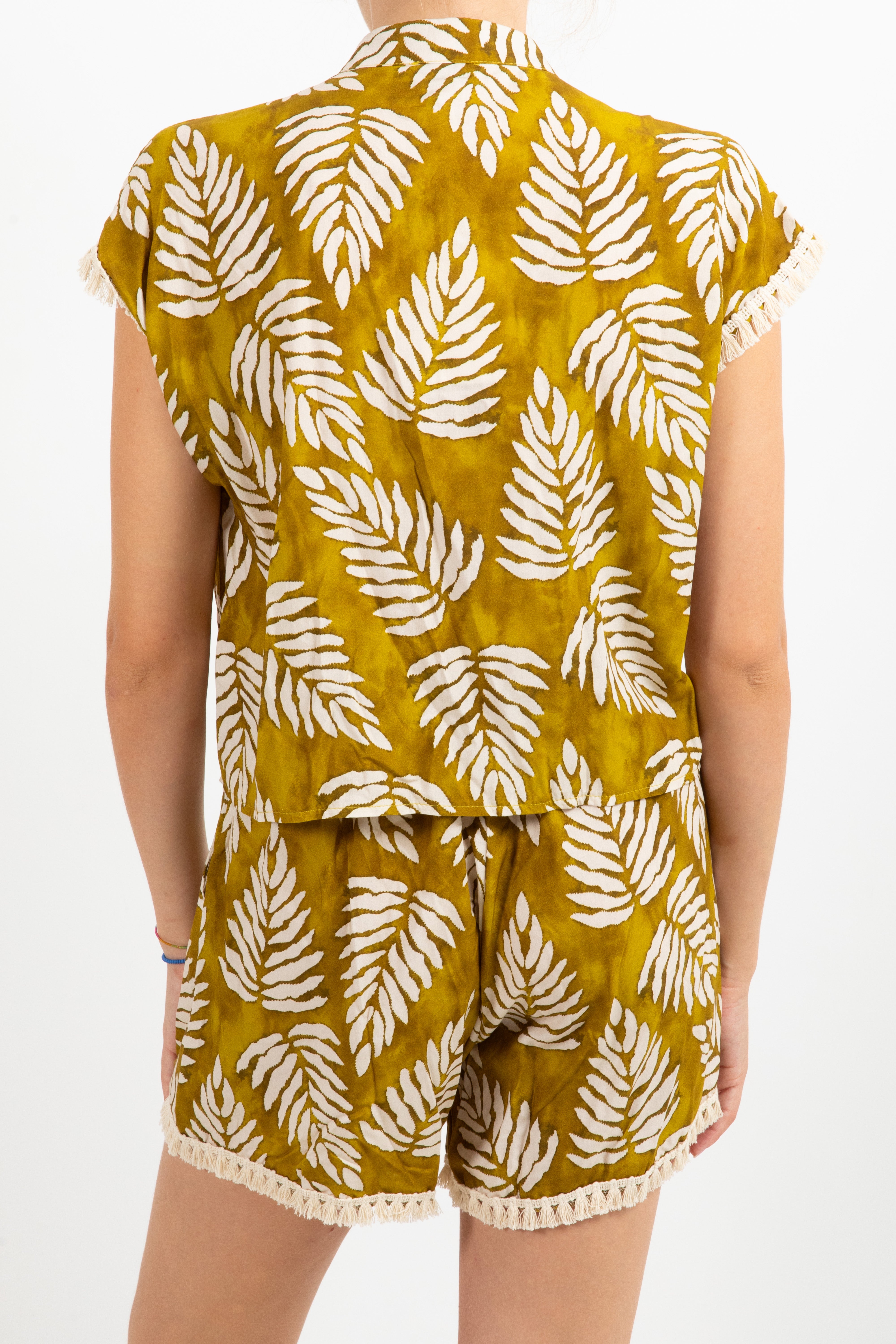 Camicia fantasia foliage con nappine Susy Mix