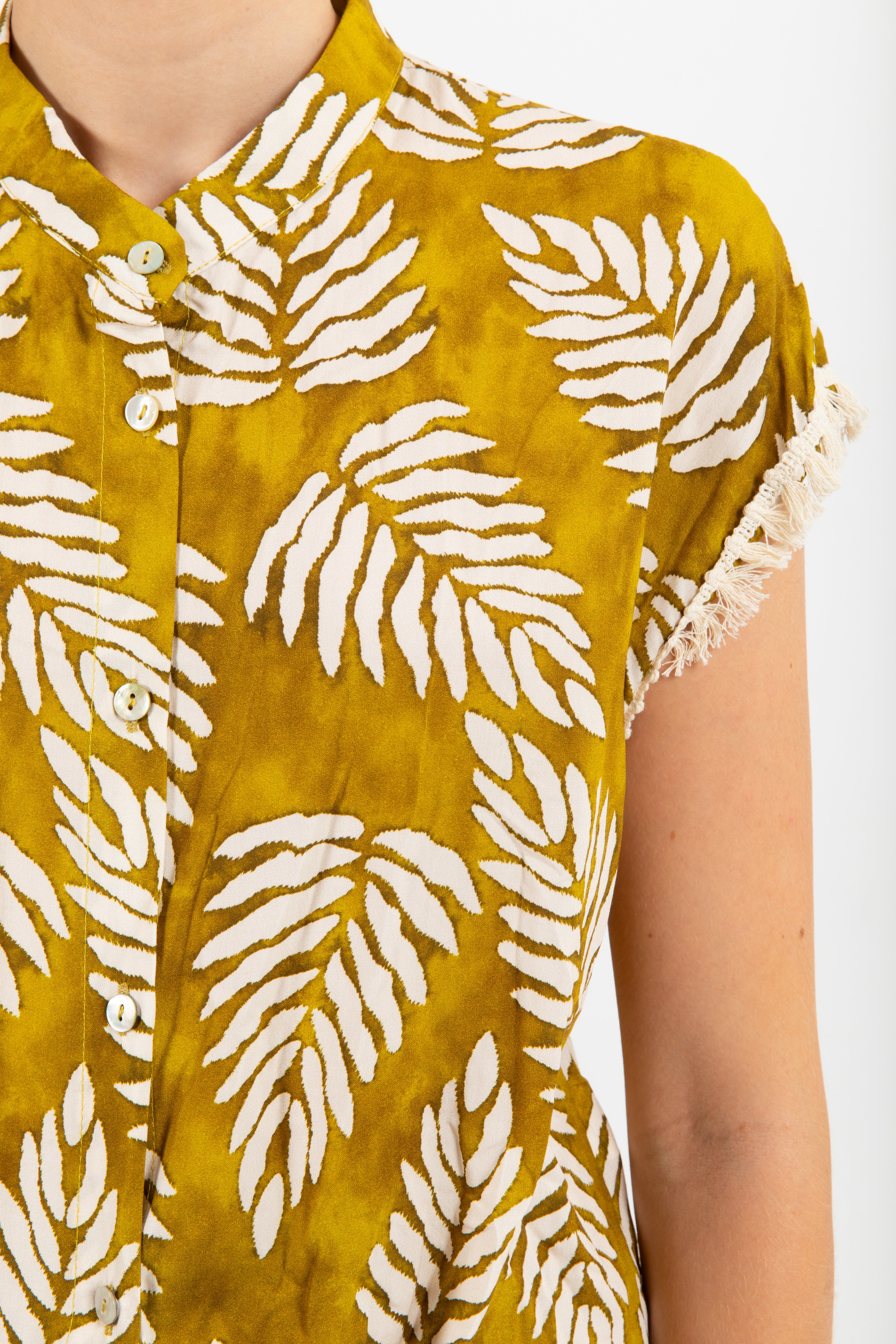 Camicia fantasia foliage con nappine Susy Mix
