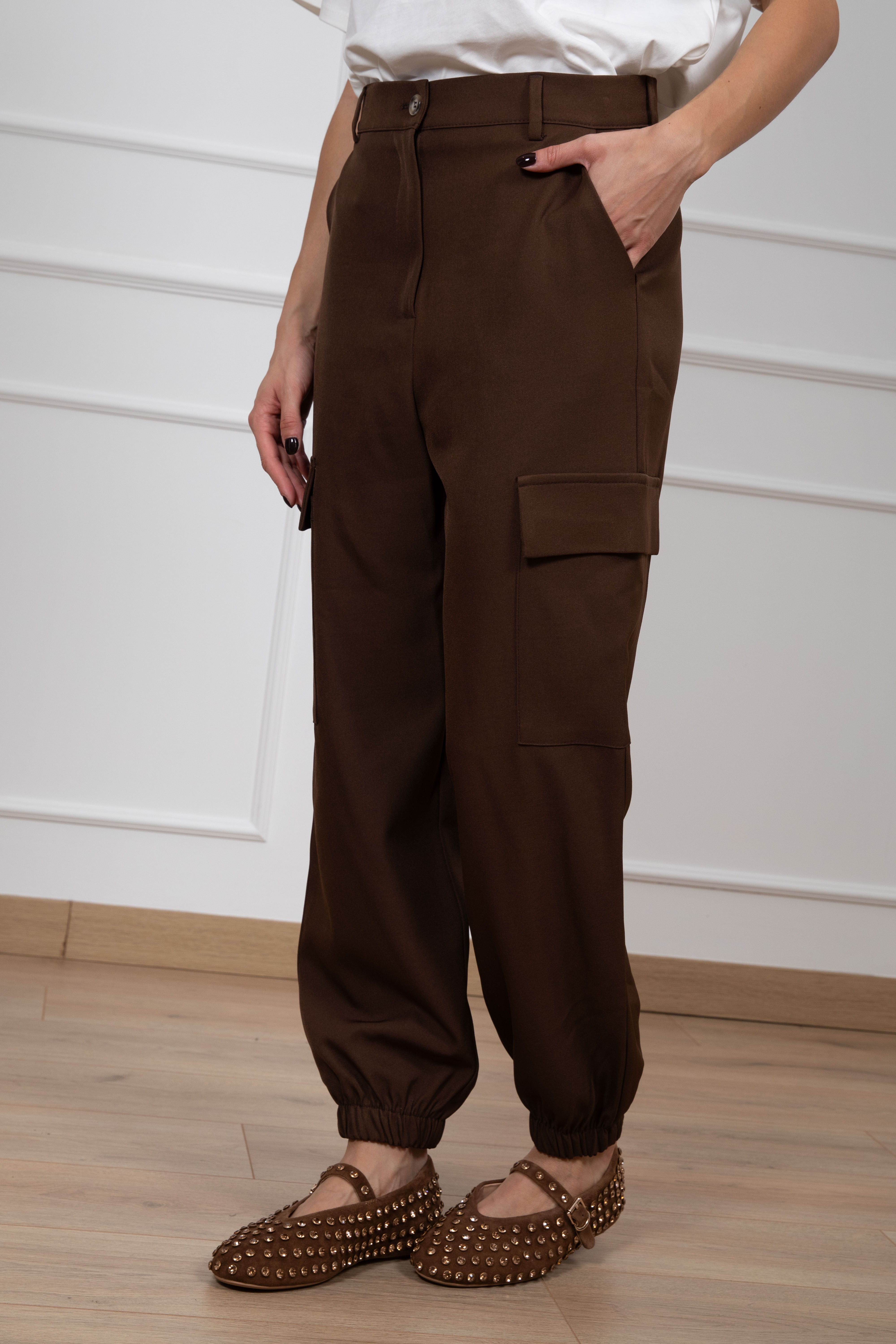 Pantalone cargo con elastico sul fondo ViCOLO