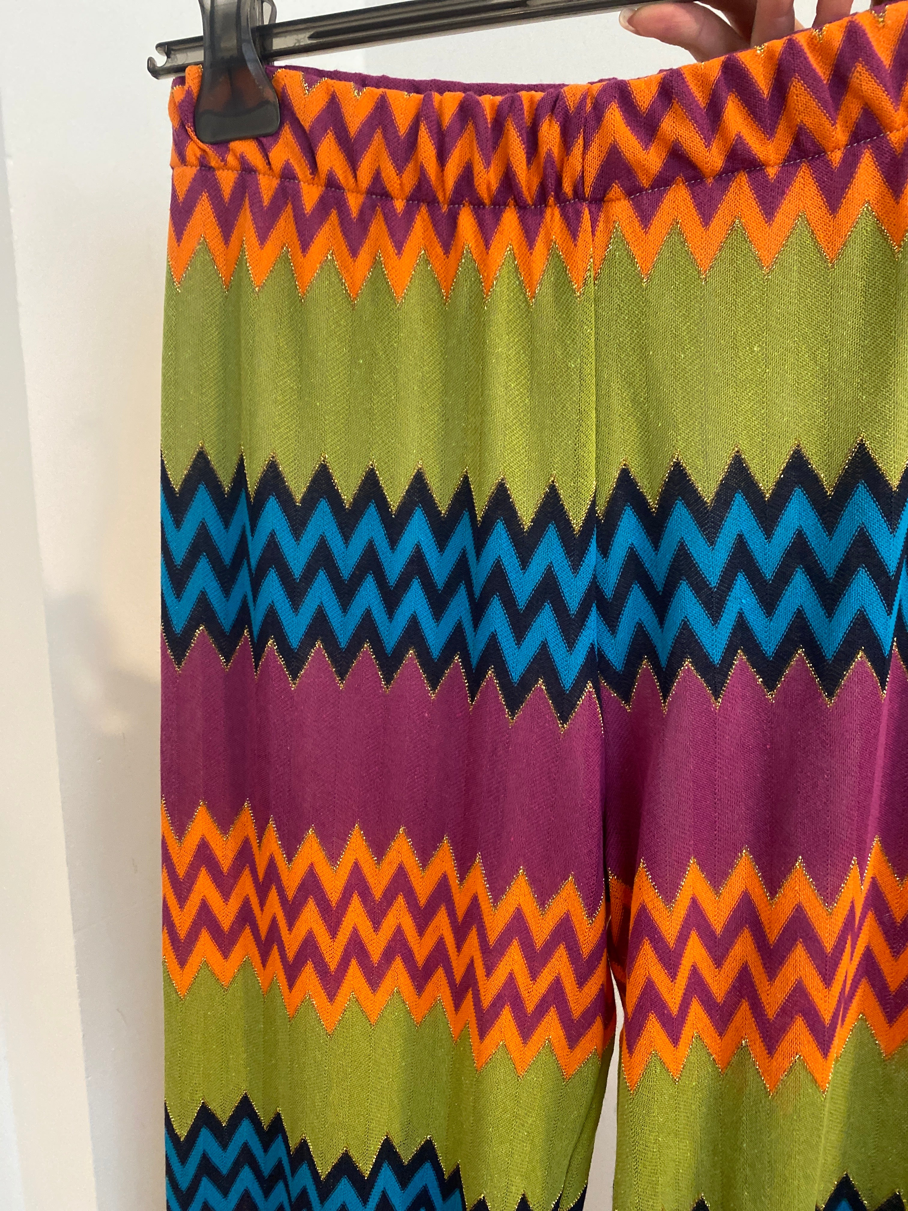 Pantalone macro zig-zag multicolor con filo lurex ViCOLO