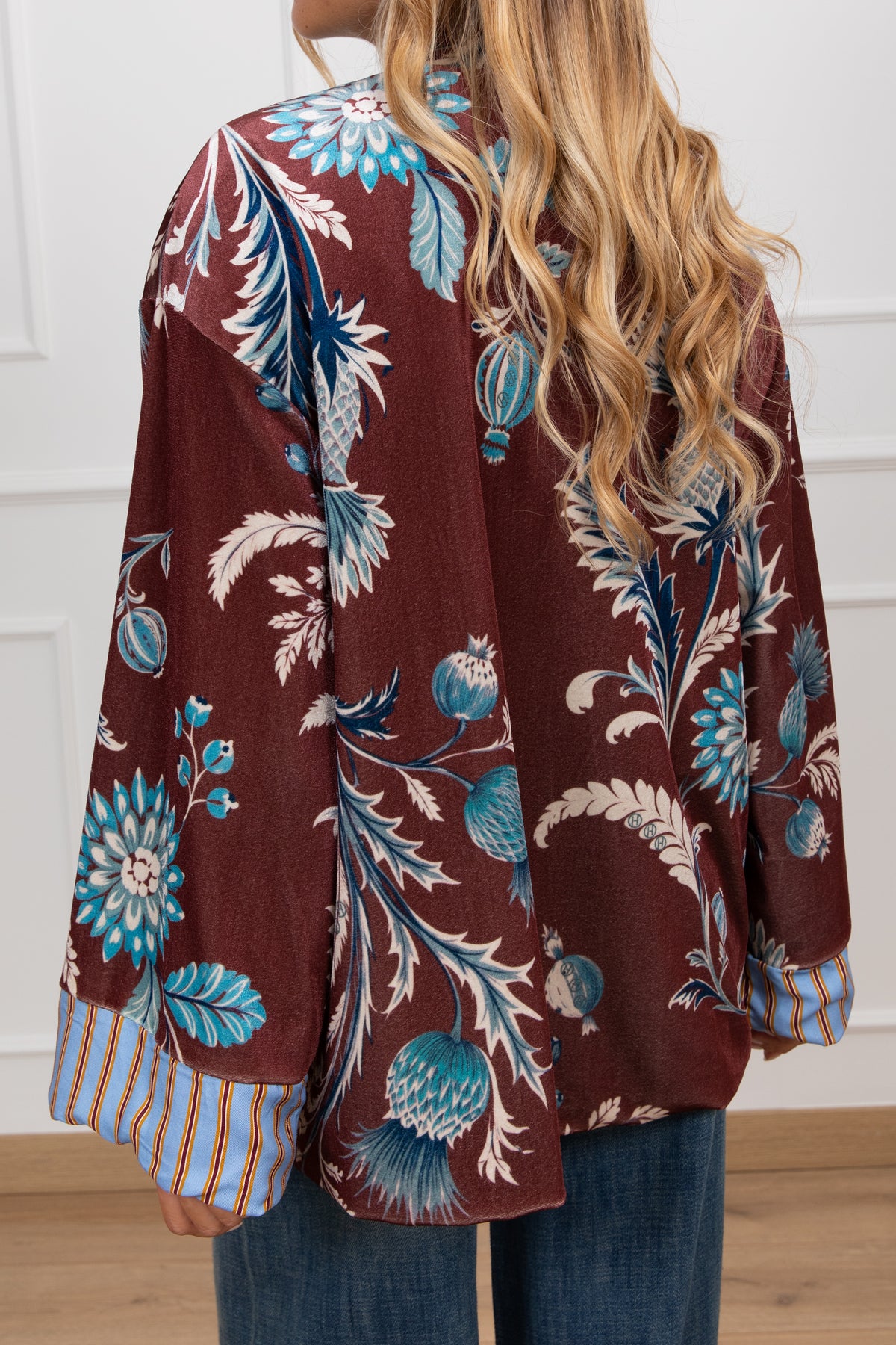 Kimono in ciniglia fantasia fiore Haveone