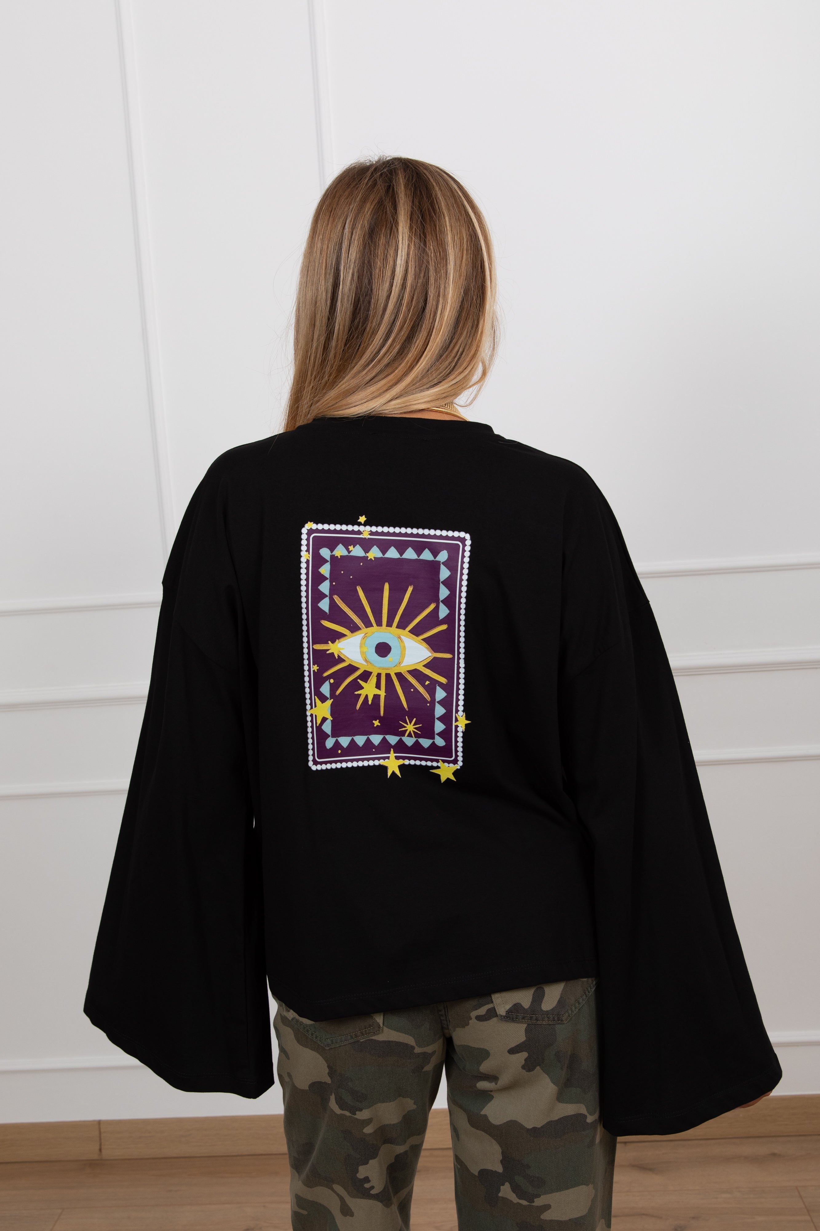 T-shirt "Le soleil dans le coeur" variante nero ViCOLO