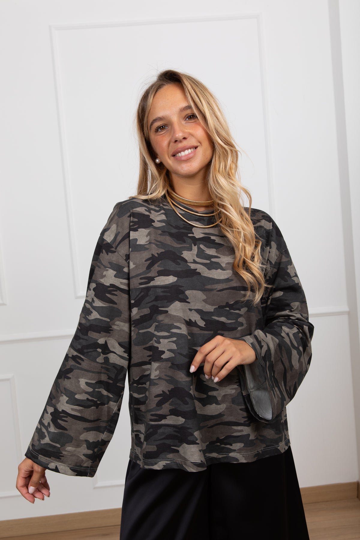 T-shirt manica lunga fantasia camouflage Tensione IN