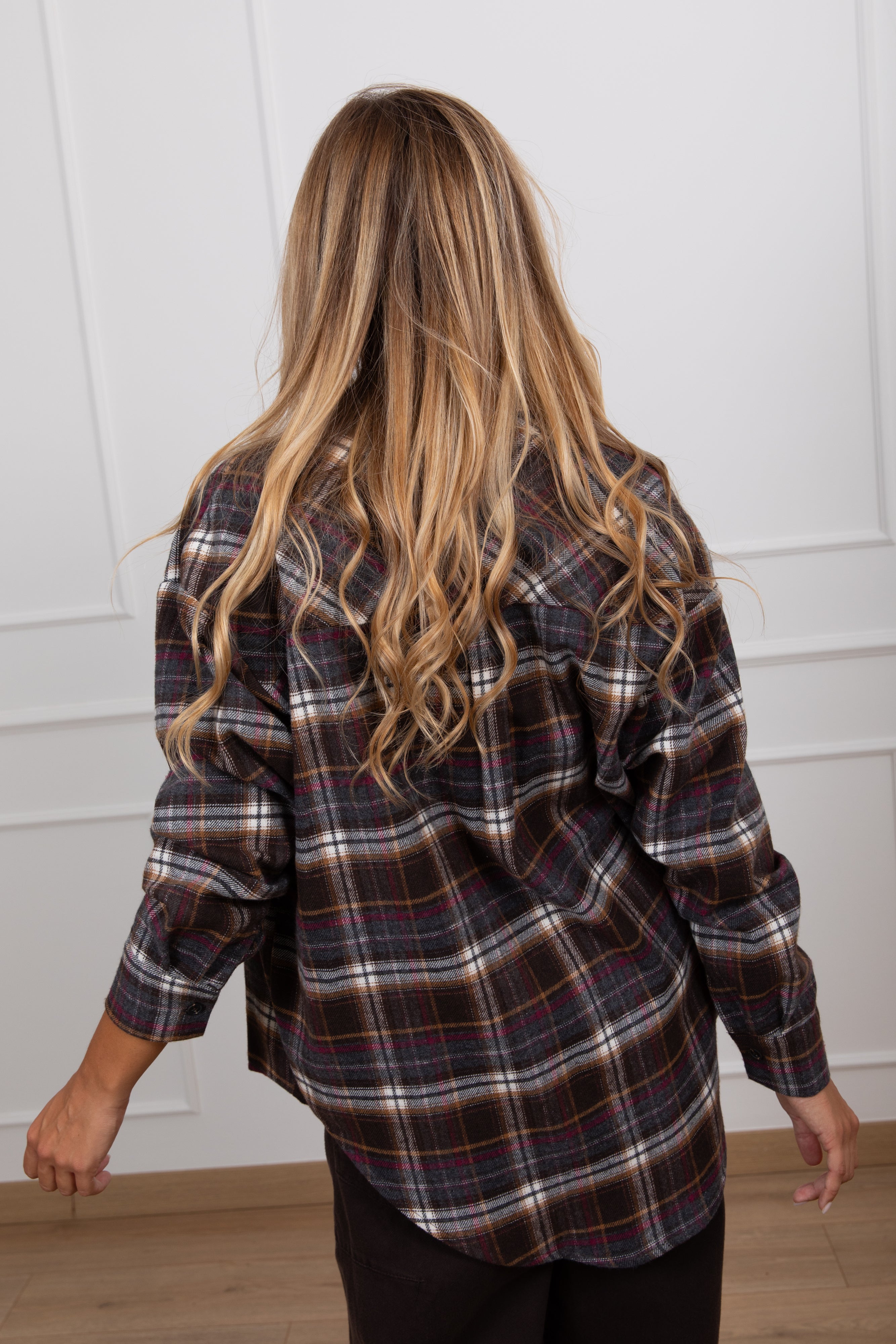 Camicia check in flanella variante moro Tensione IN