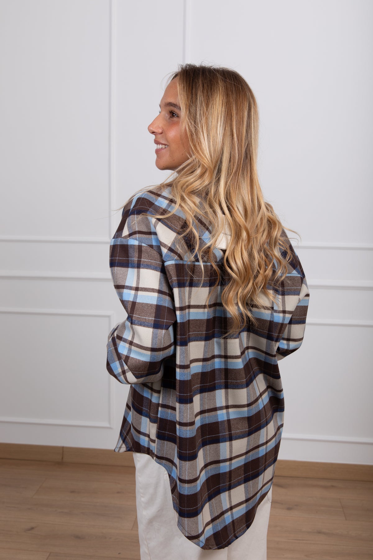 Camicia check in flanella variante celeste Tensione IN