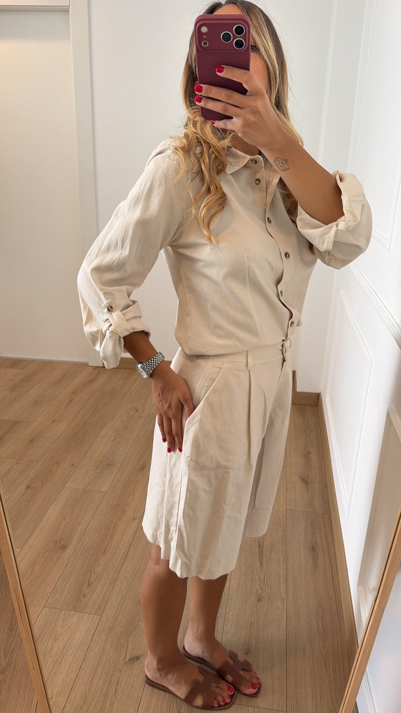 Camicia in lino e viscosa ViCOLO