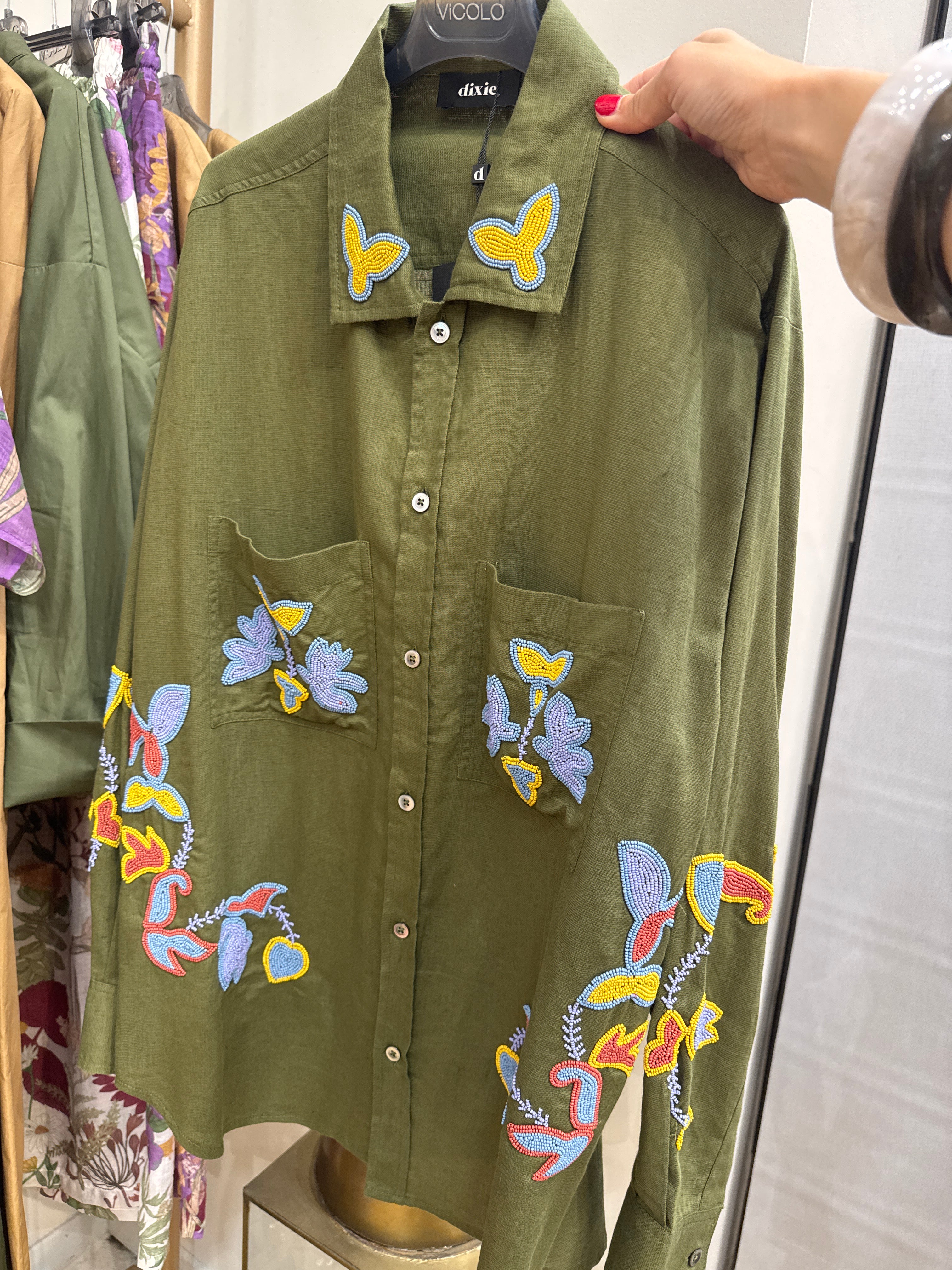 Giacca camicia con ricamo perline Dixie