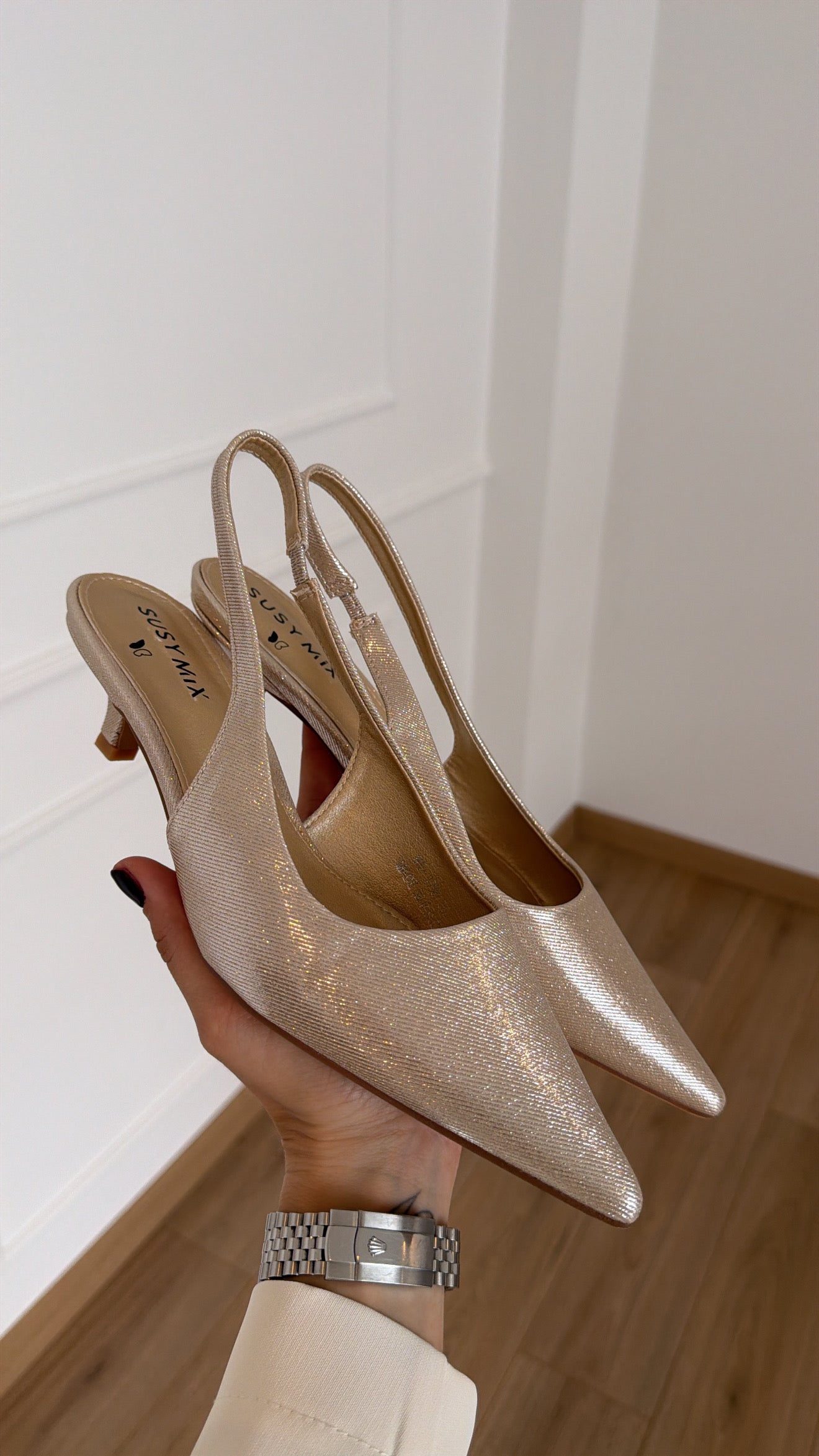 Sling back effetto laminato Susy Mix