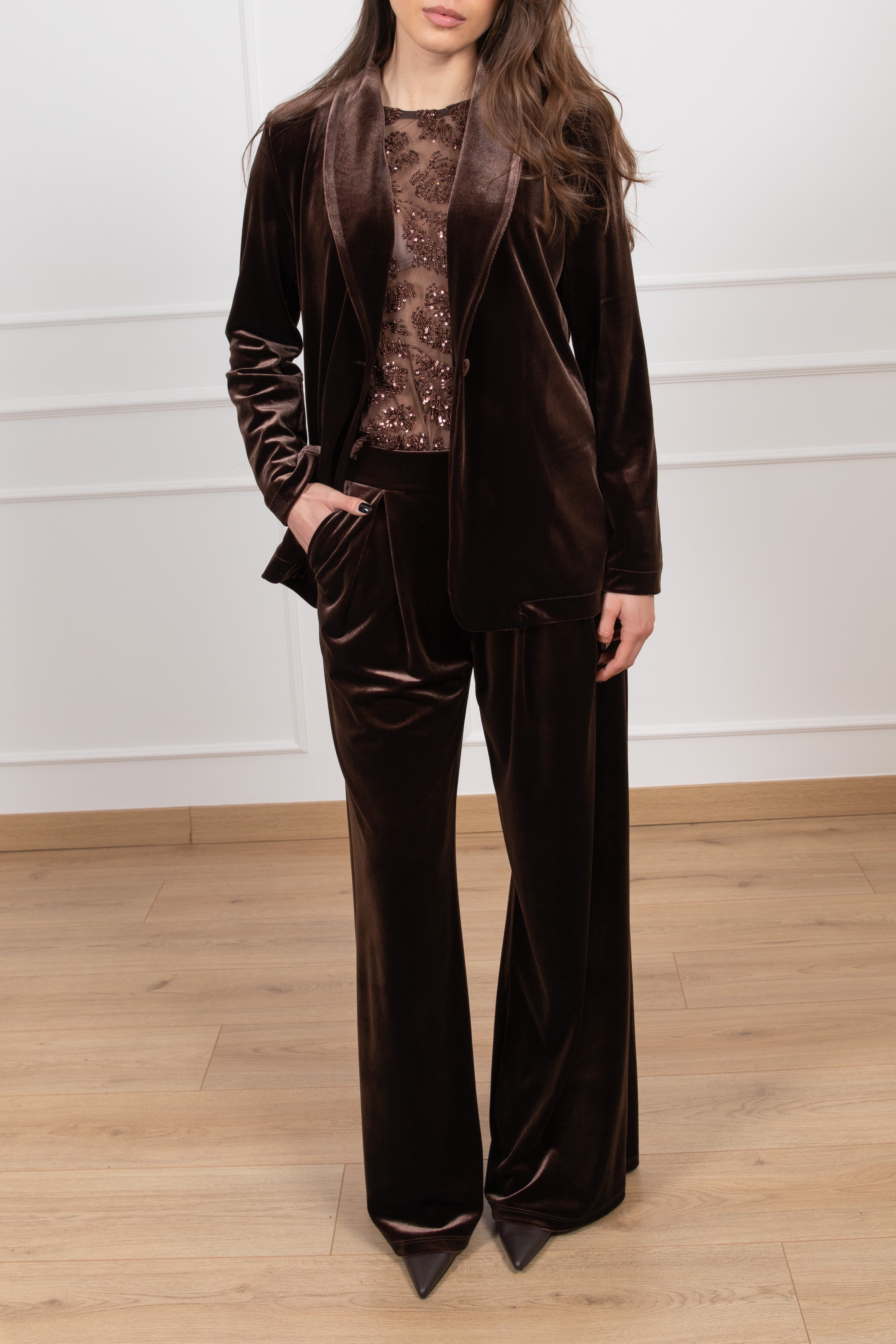 Pantalone in ciniglia con elastico sul retro Tensione IN