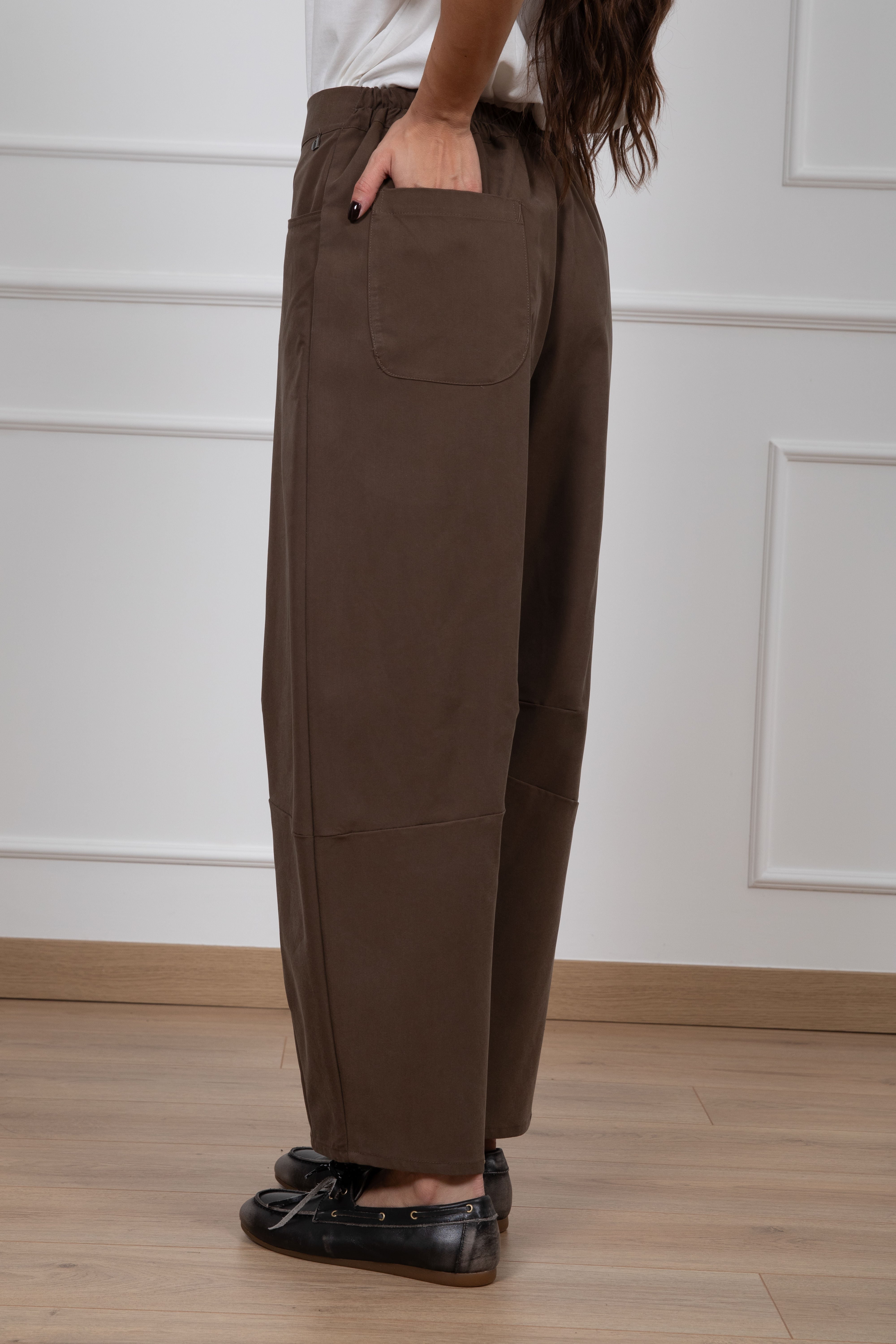 Pantalone barrel con elastico sul retro Dixie
