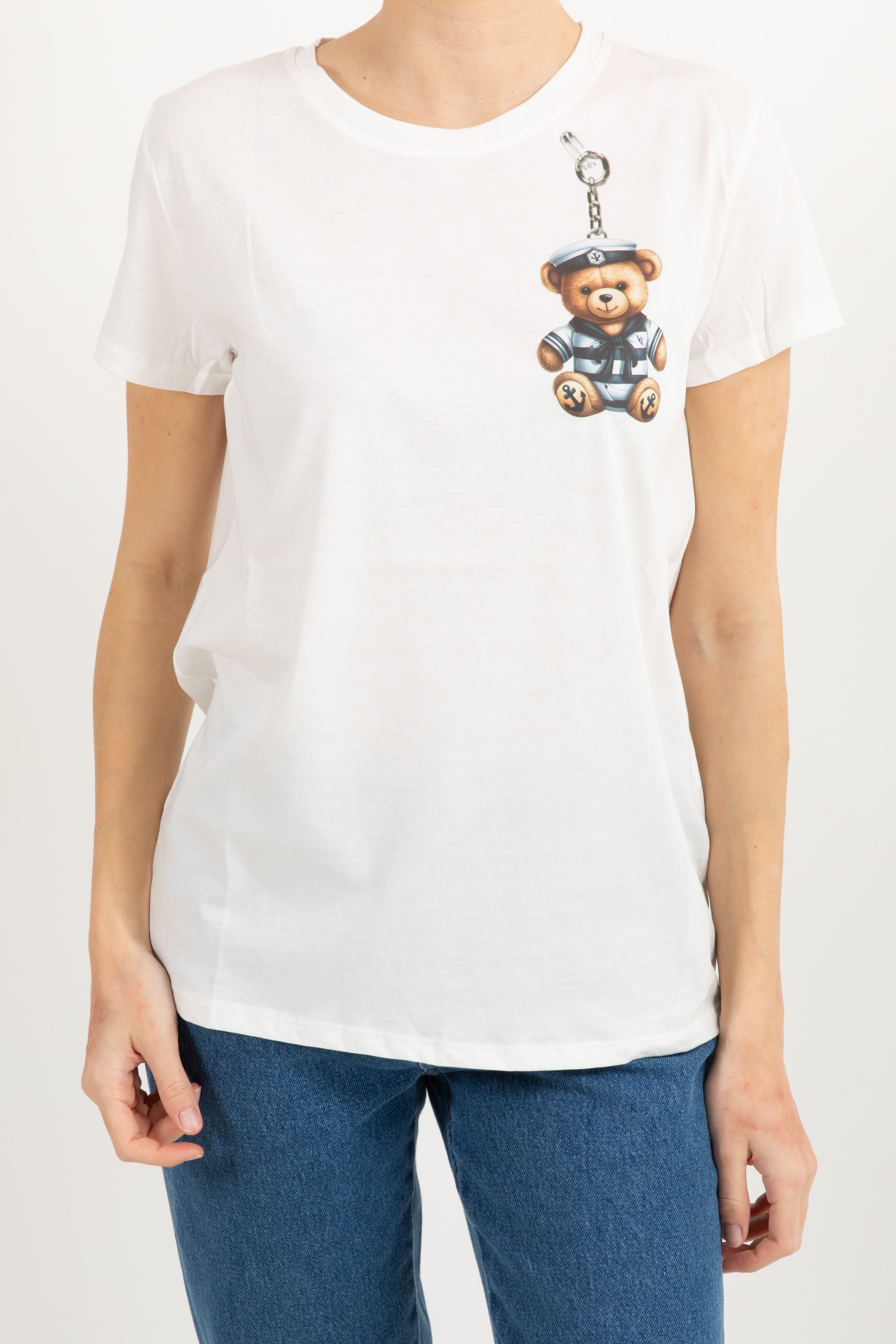 T-shirt orsetto con spille ViCOLO