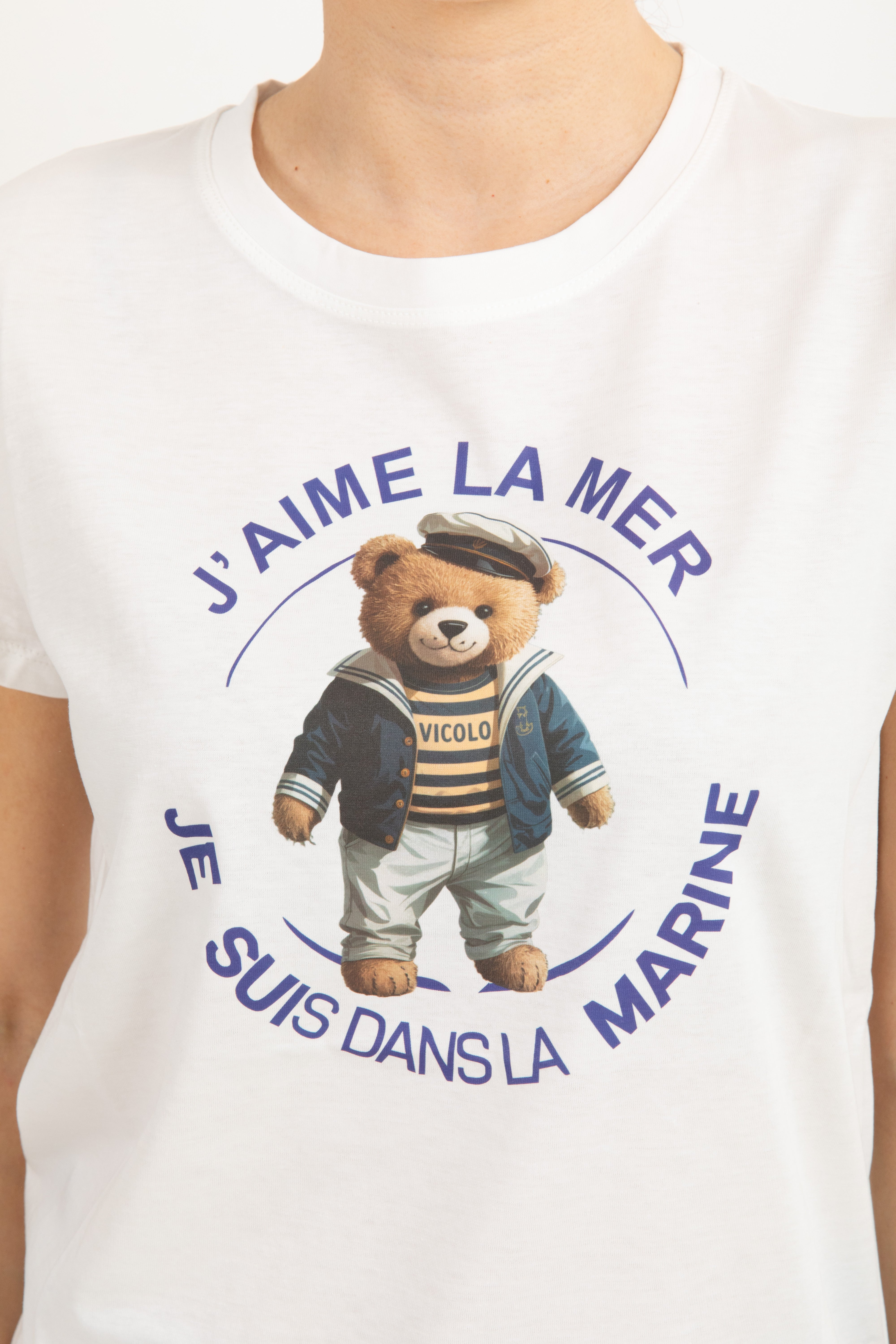 T-shirt orsetto "J'aime la mer" ViCOLO