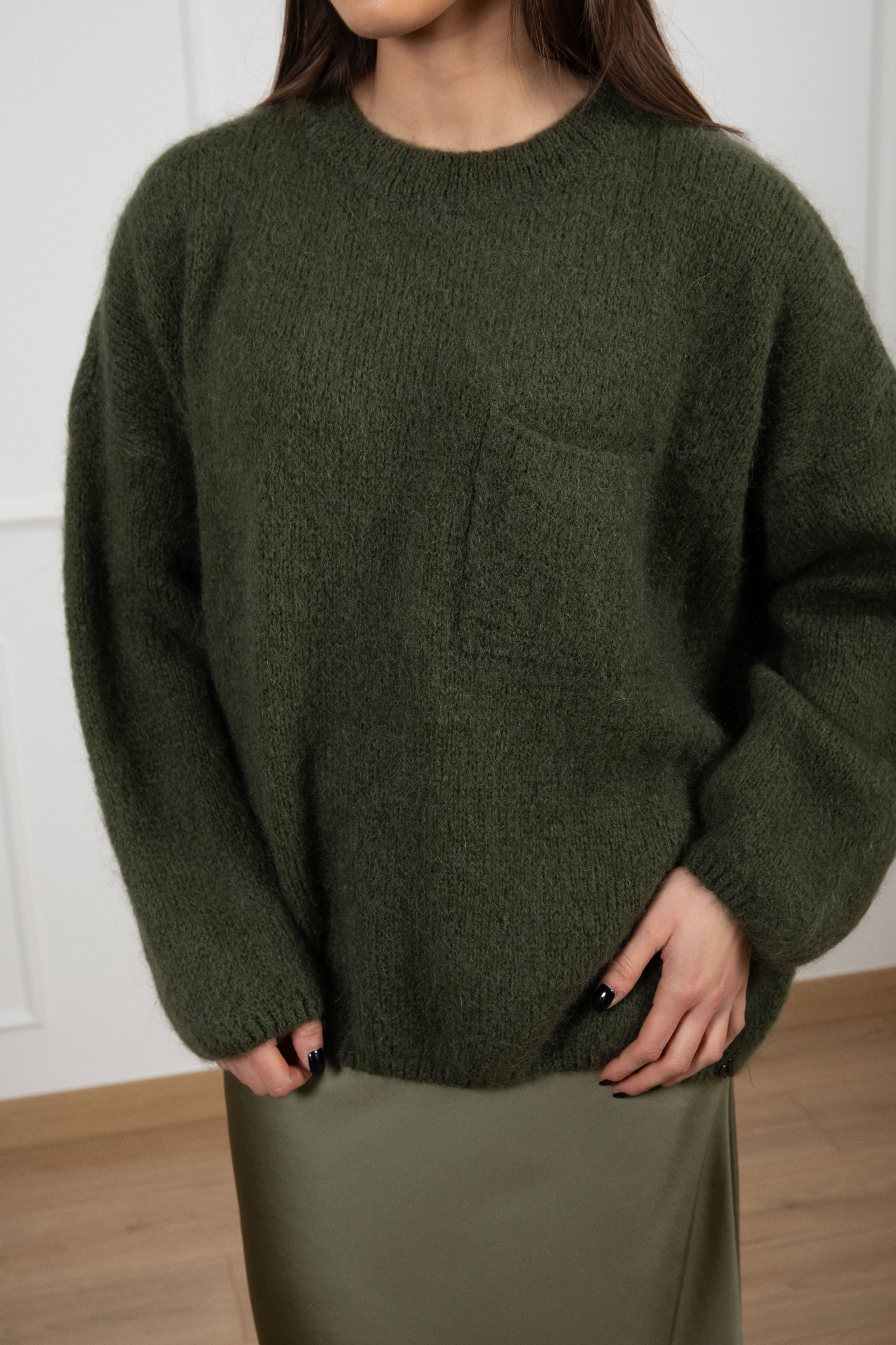 Pull in mohair con tasca e fiocco Dixie