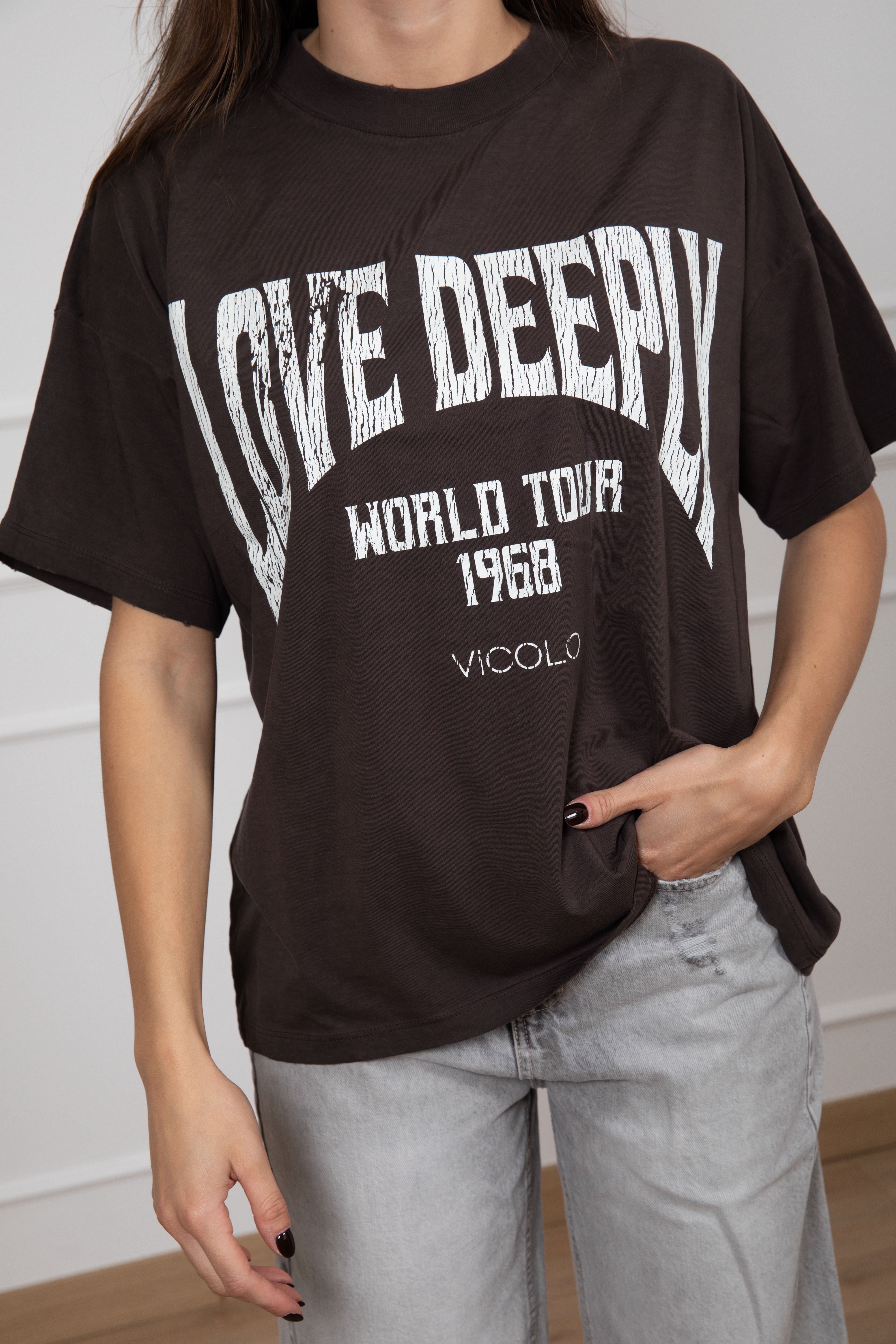 T-shirt over-size "Love deeply" ViCOLO
