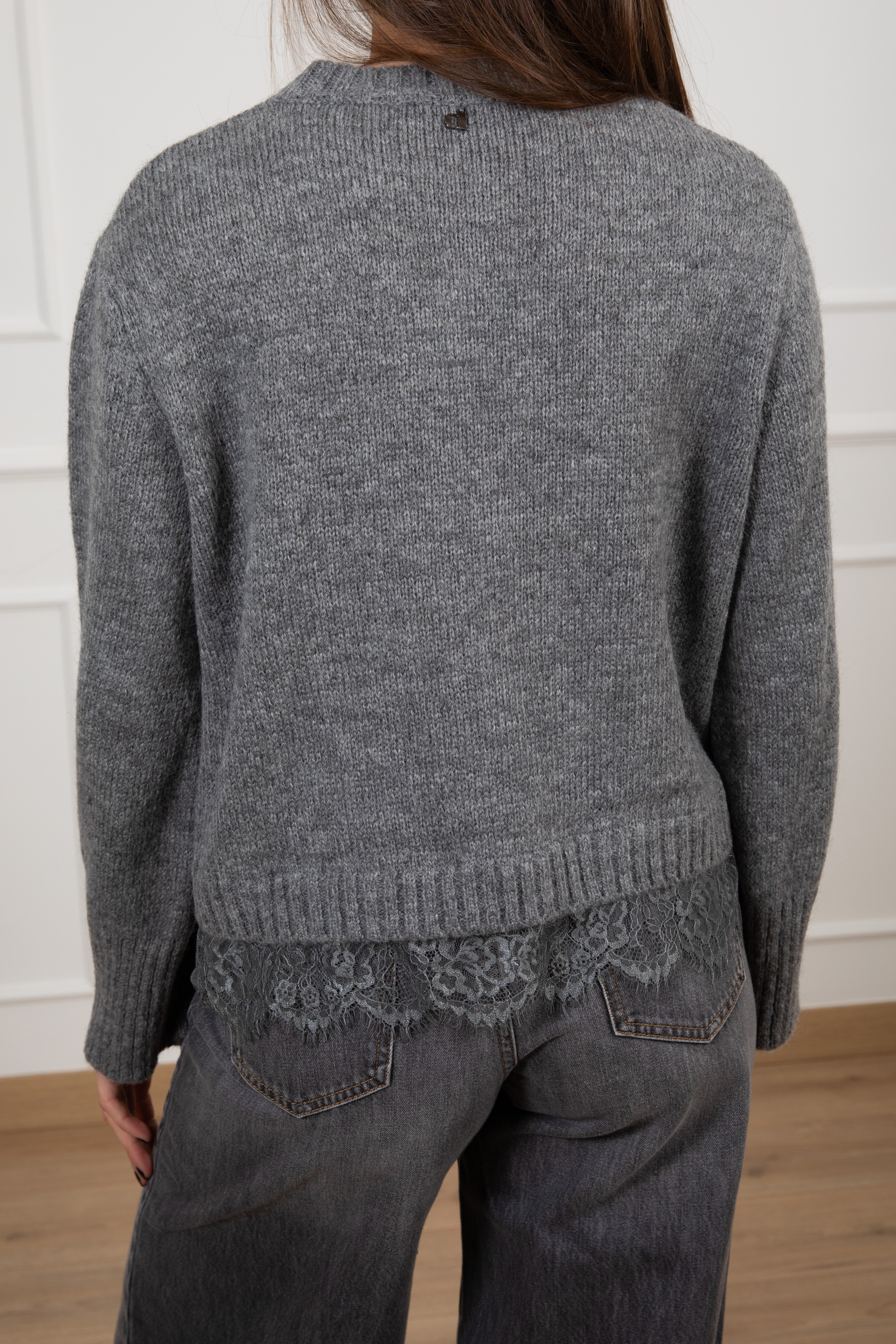 Pull in mohair con fondo in pizzo Dixie