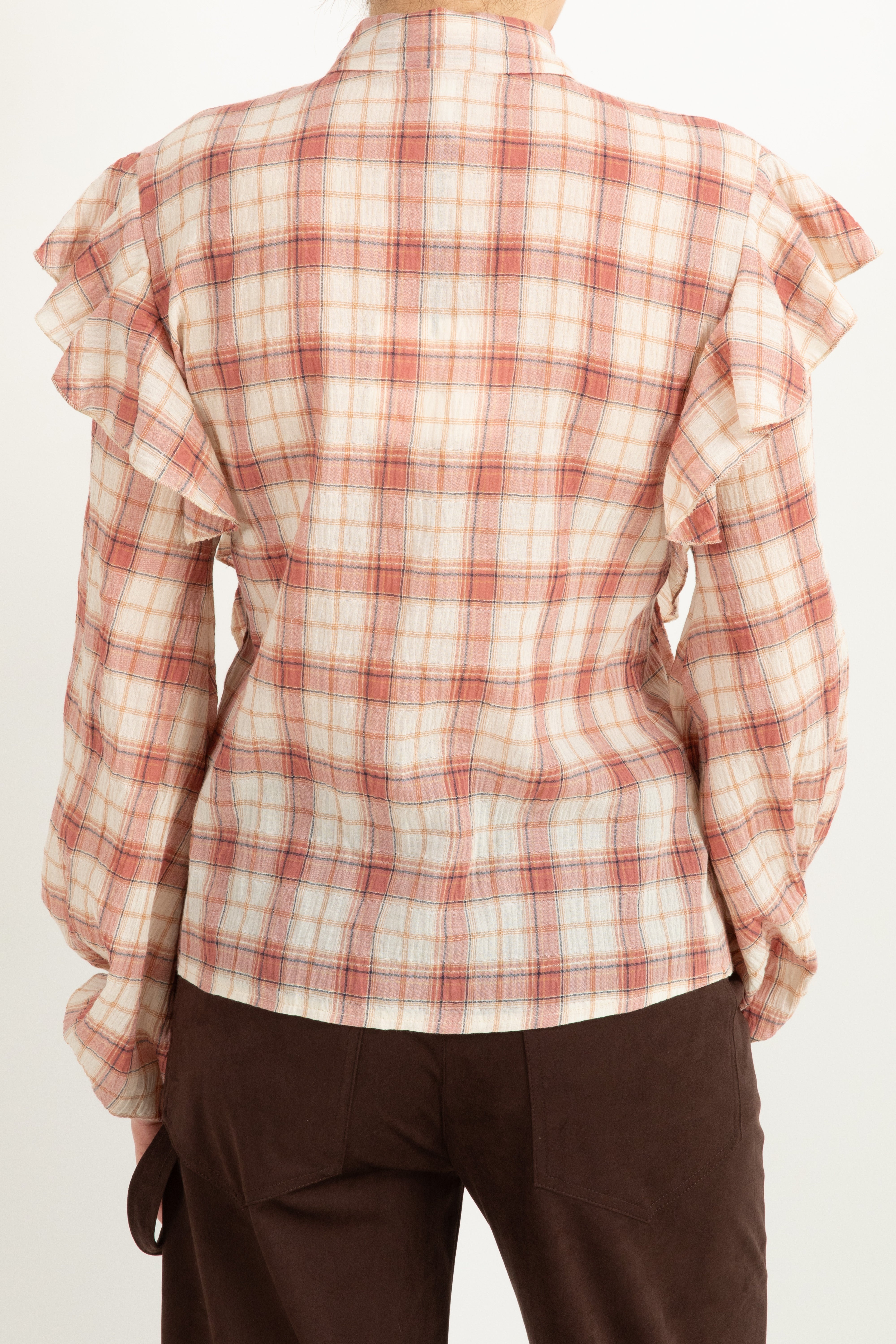 Camicia check con rouches Tensione IN