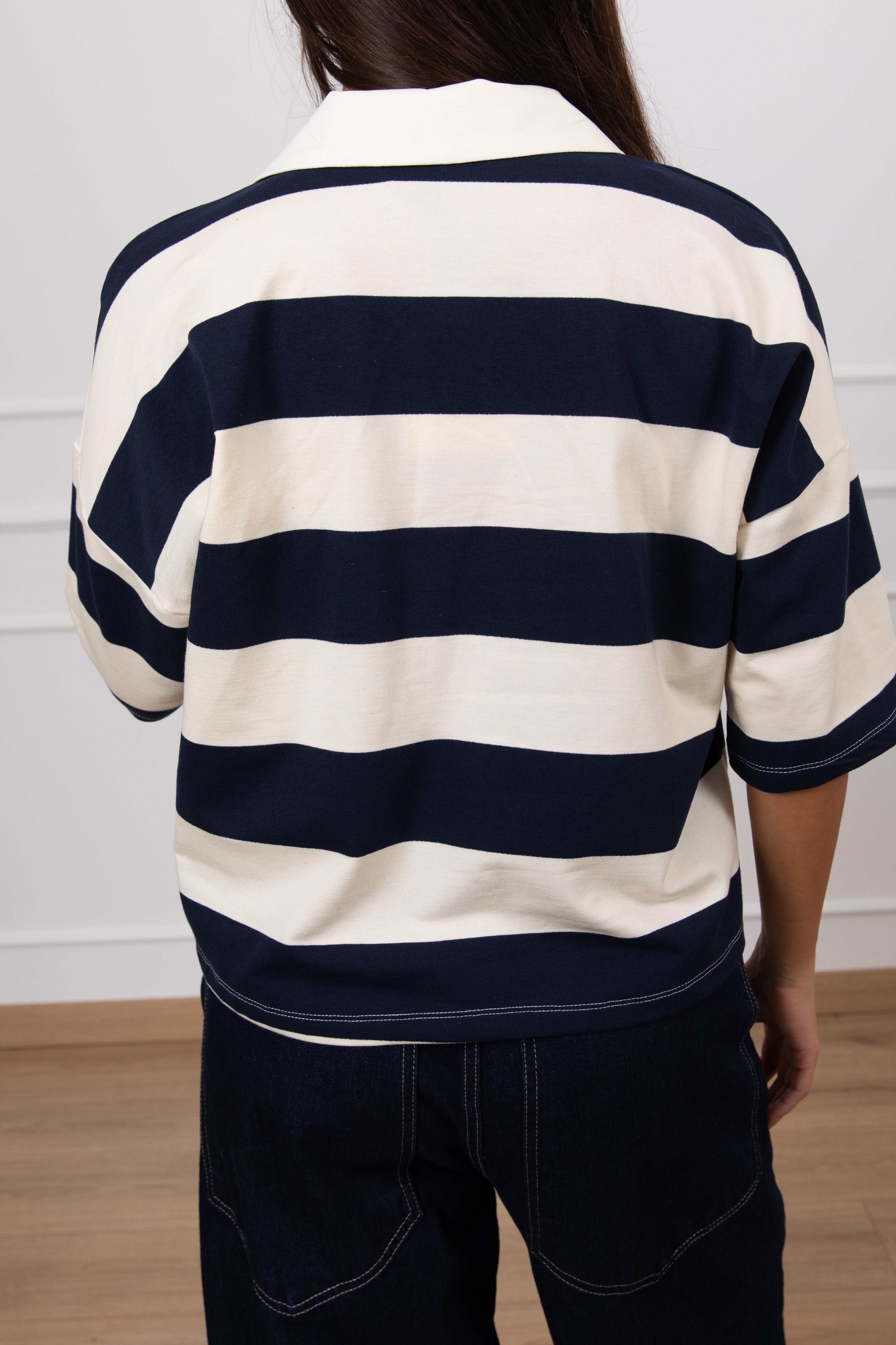 Polo a righe larghe con alamari ViCOLO