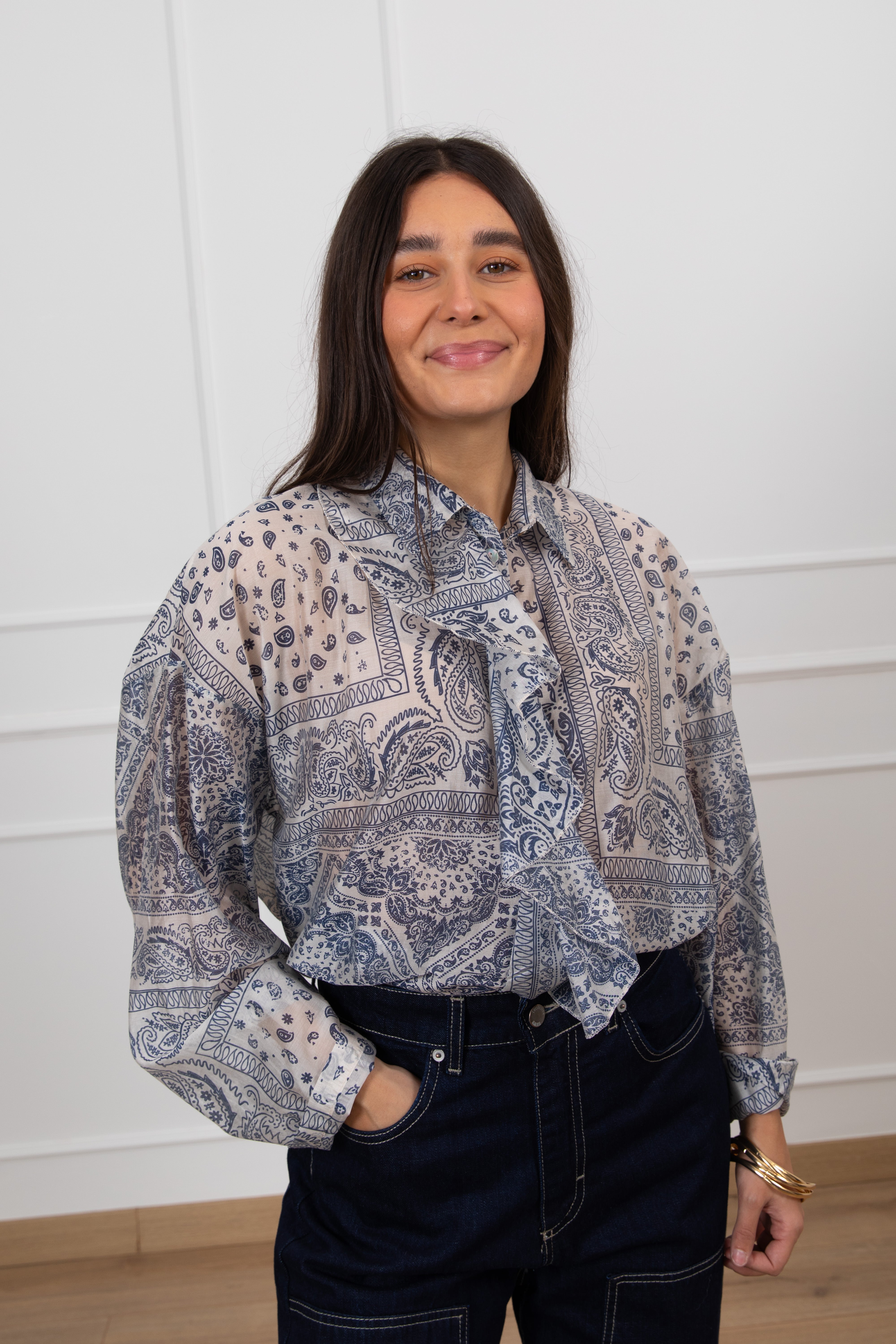 Camicia stampa bandana con rouches Susy Mix
