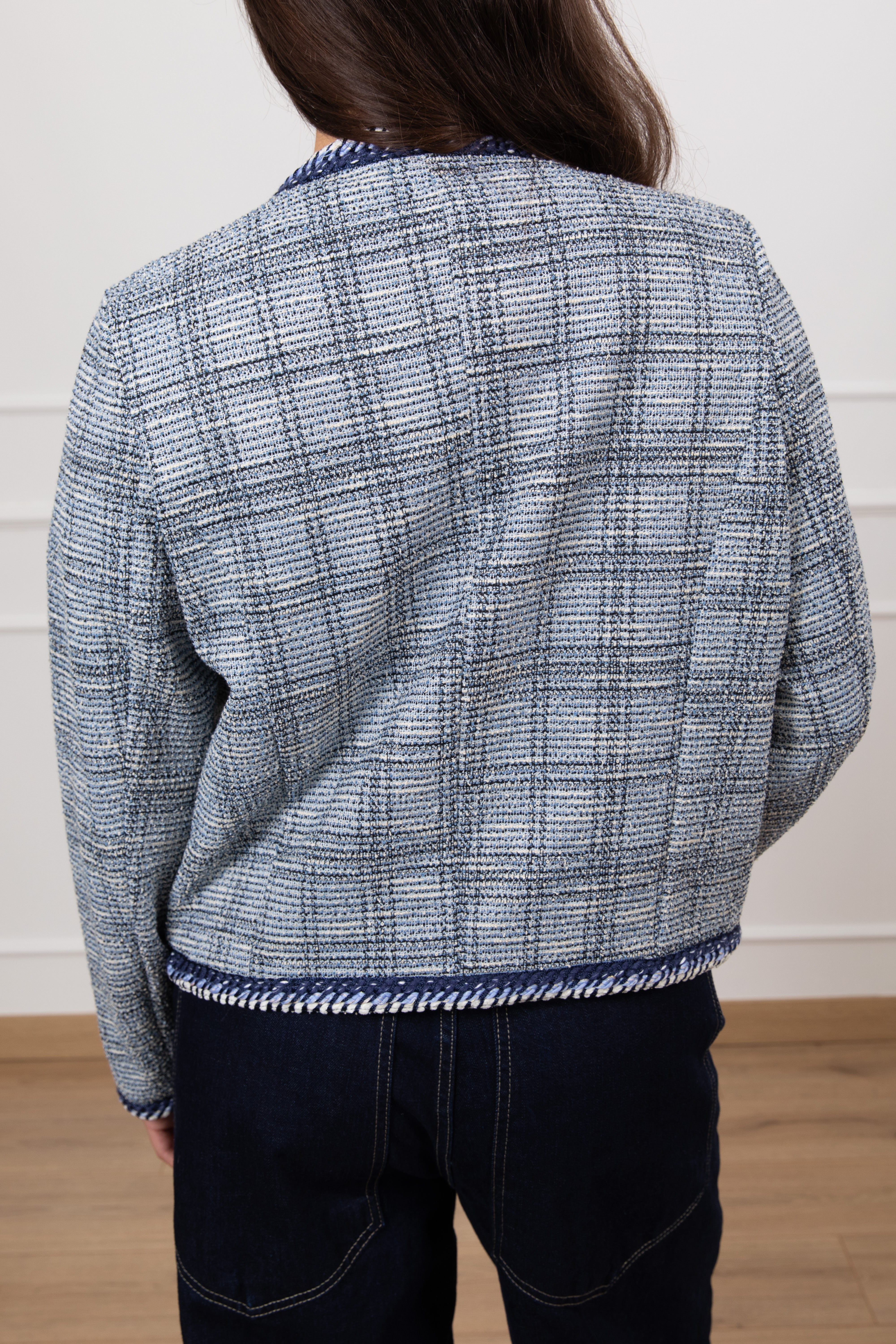 Giacchino tweed con profilo a contrasto ViCOLO