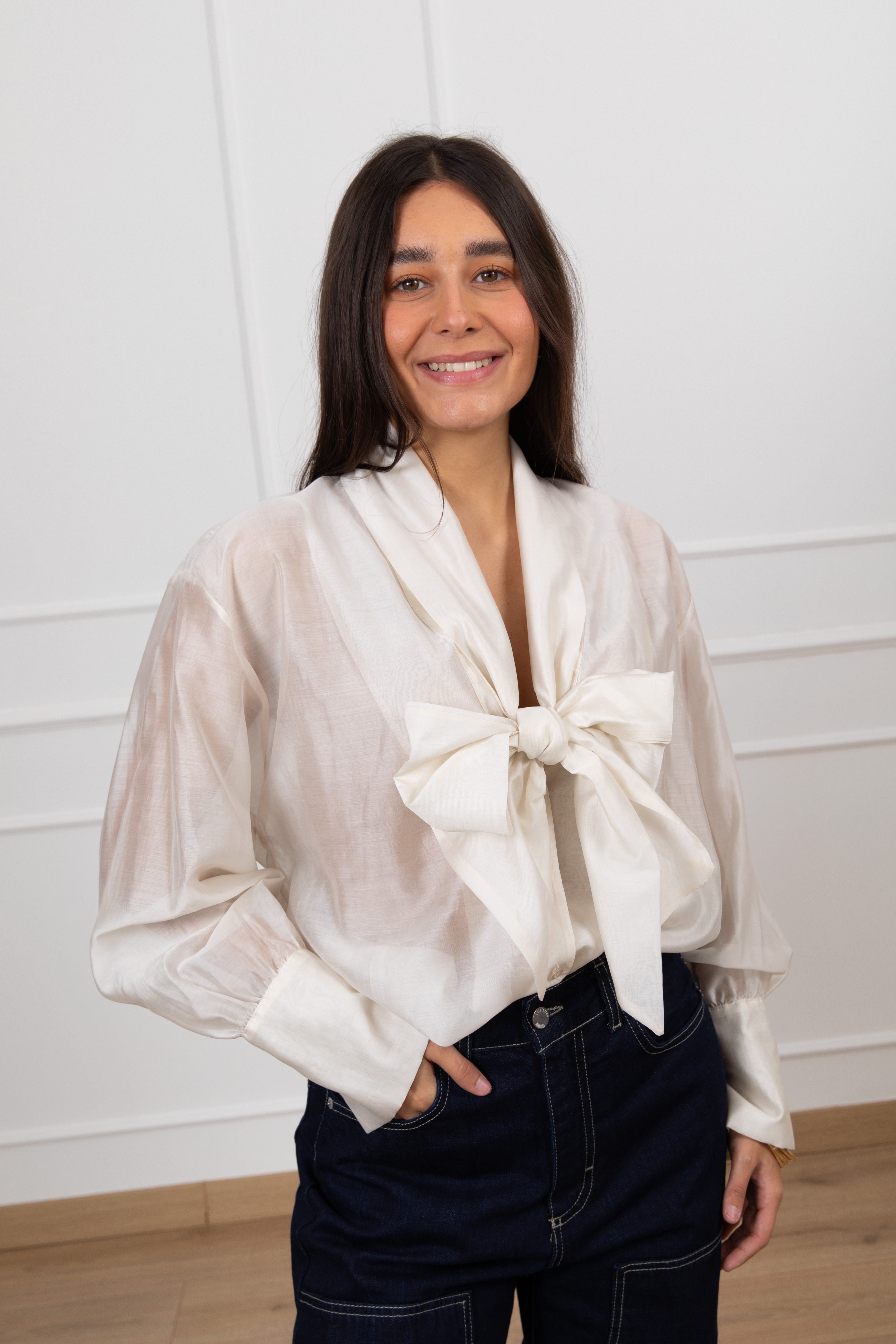 Blusa con maxi fiocco Tensione IN