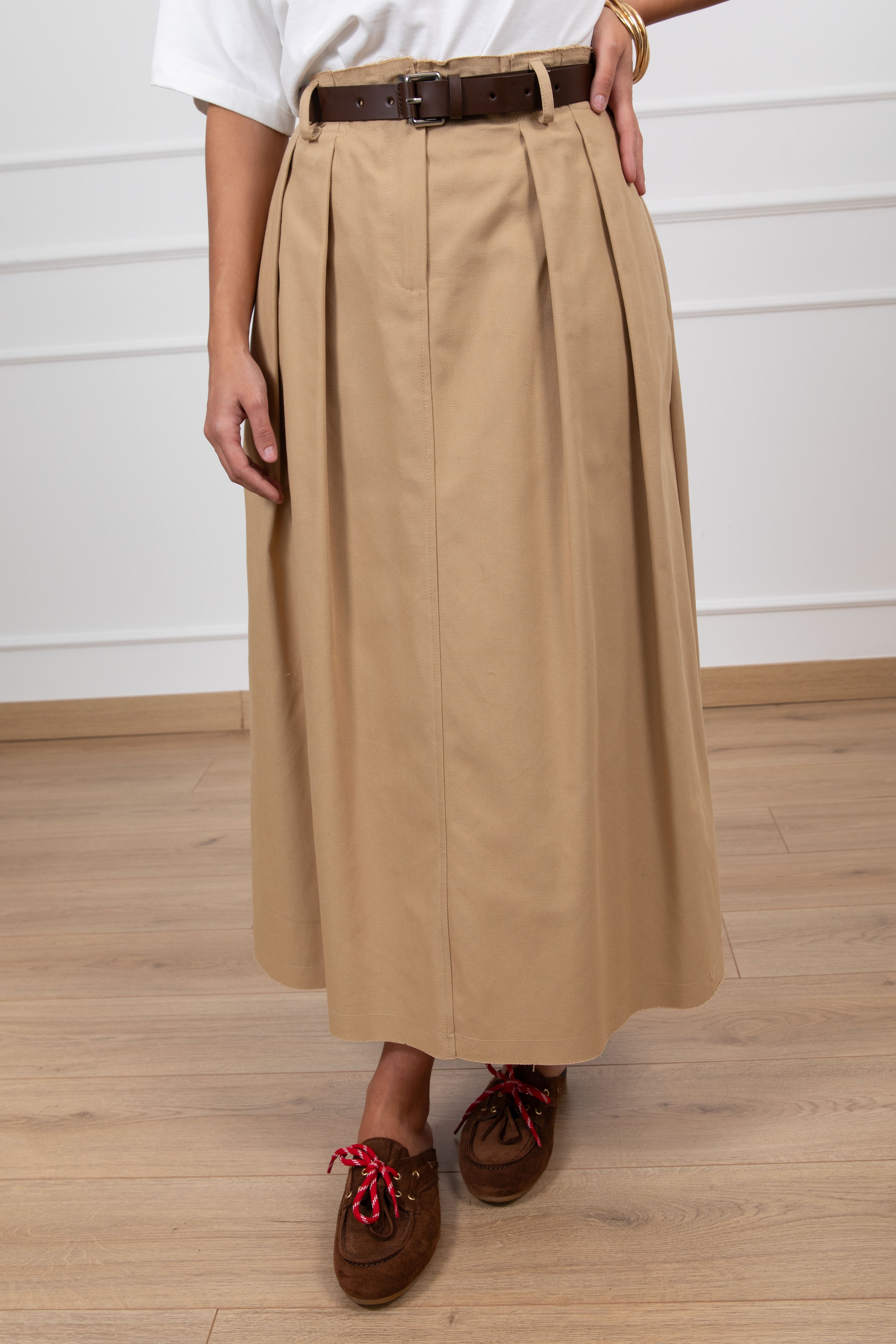 Gonna a pieghe in cotone ViCOLO