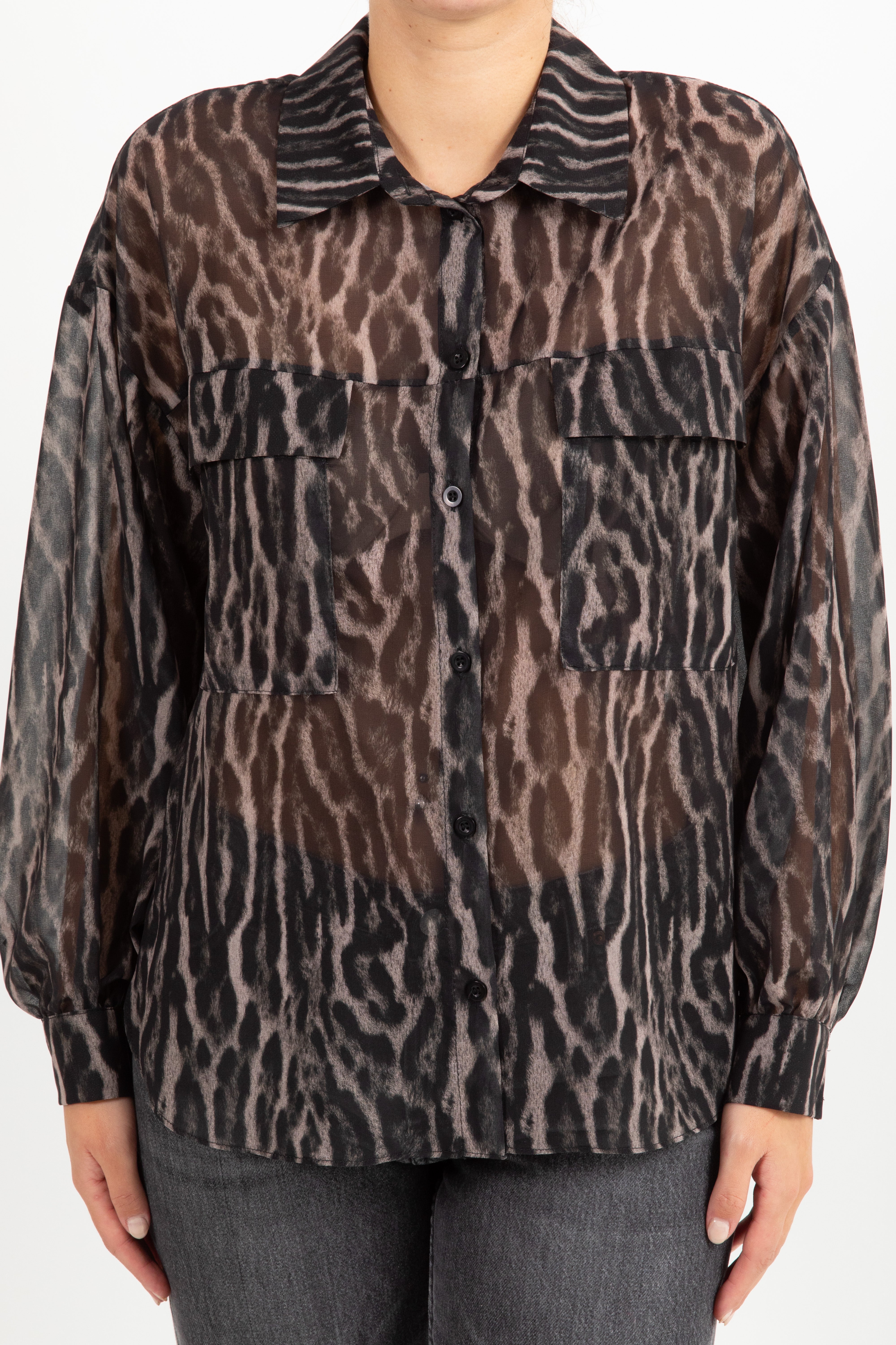 Camicia animalier in chiffon Susy Mix