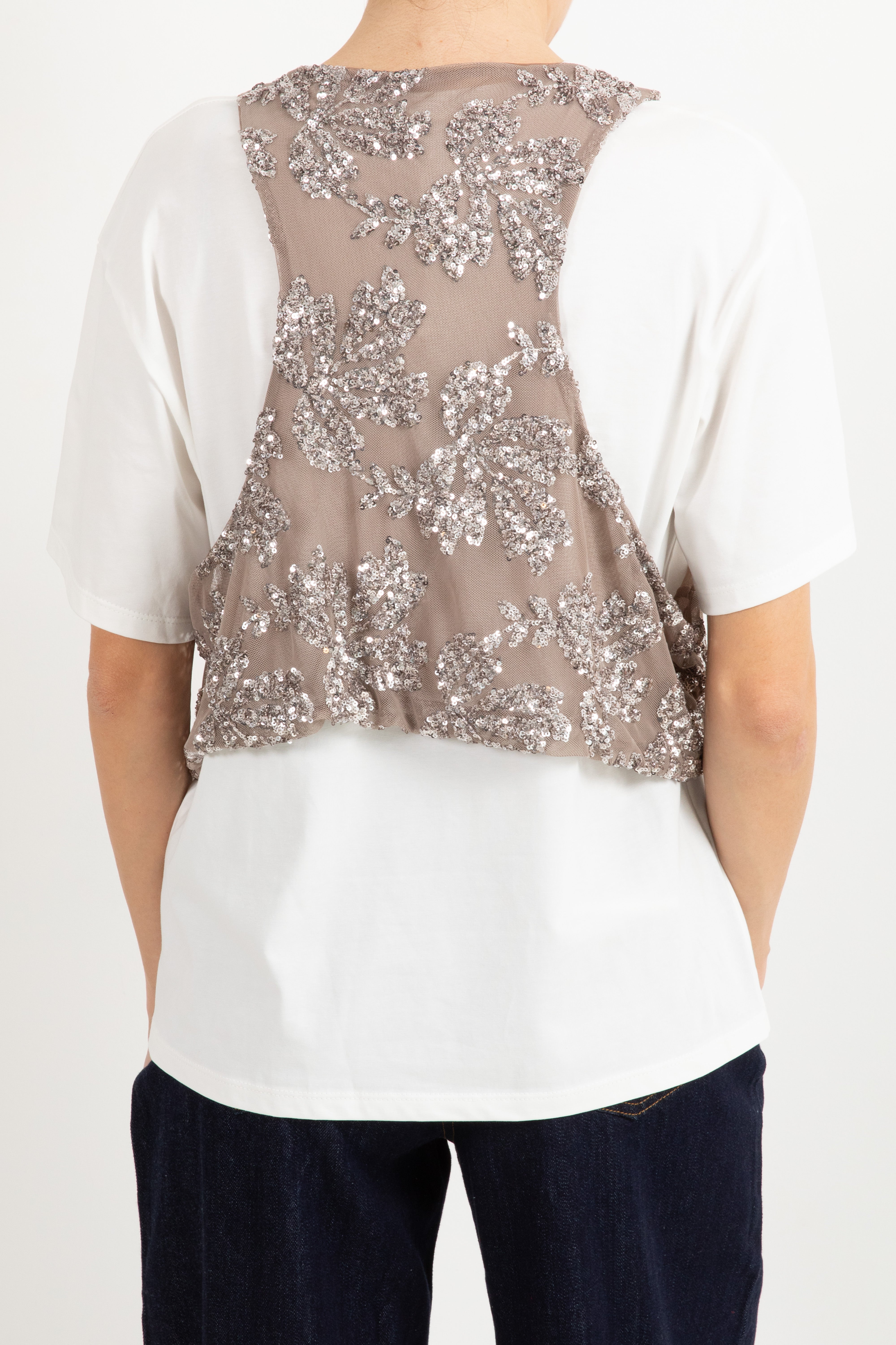 T-shirt con canotta paillettes Susy Mix