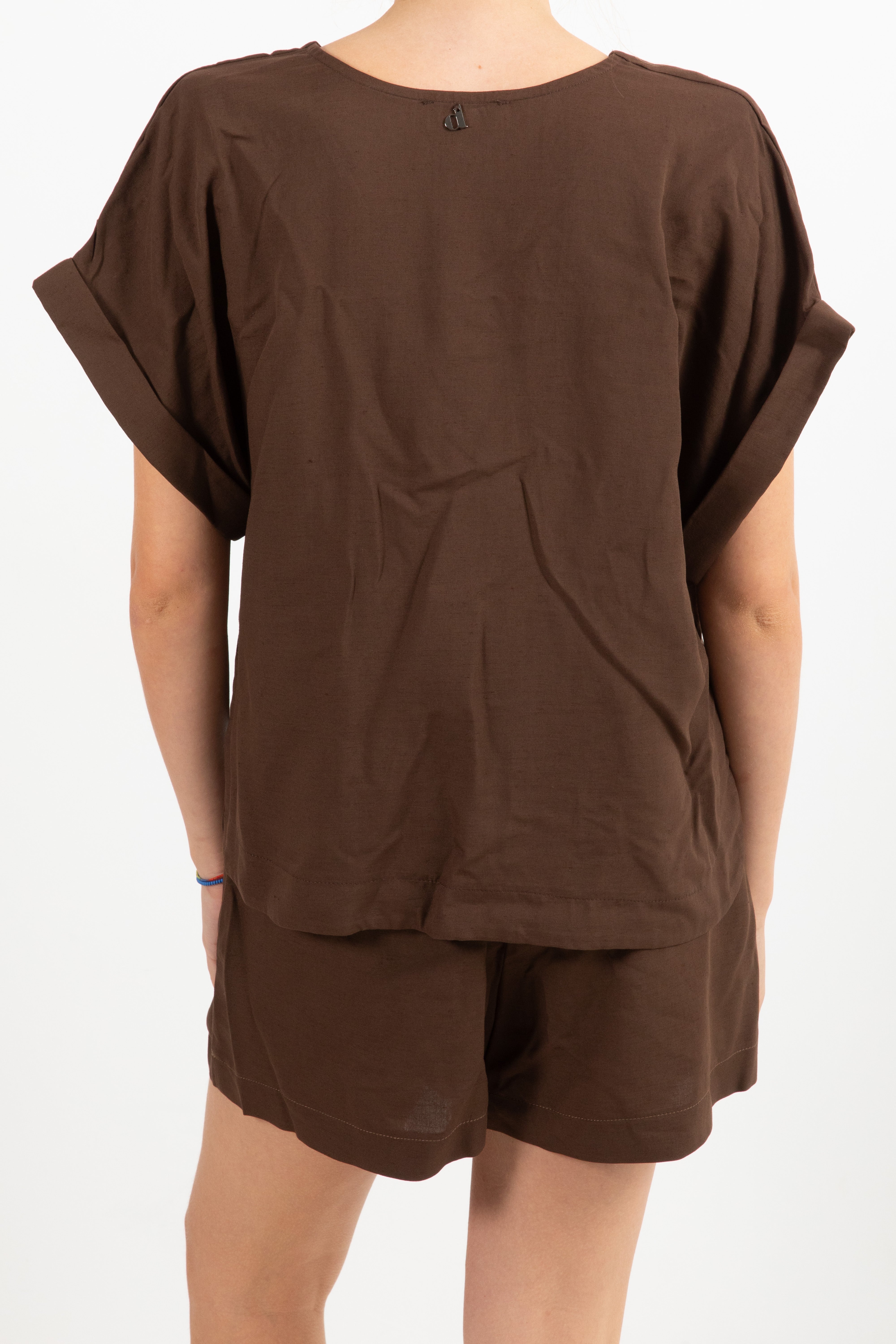 Coordinato blusa scollo a "V" e bermuda Dixie