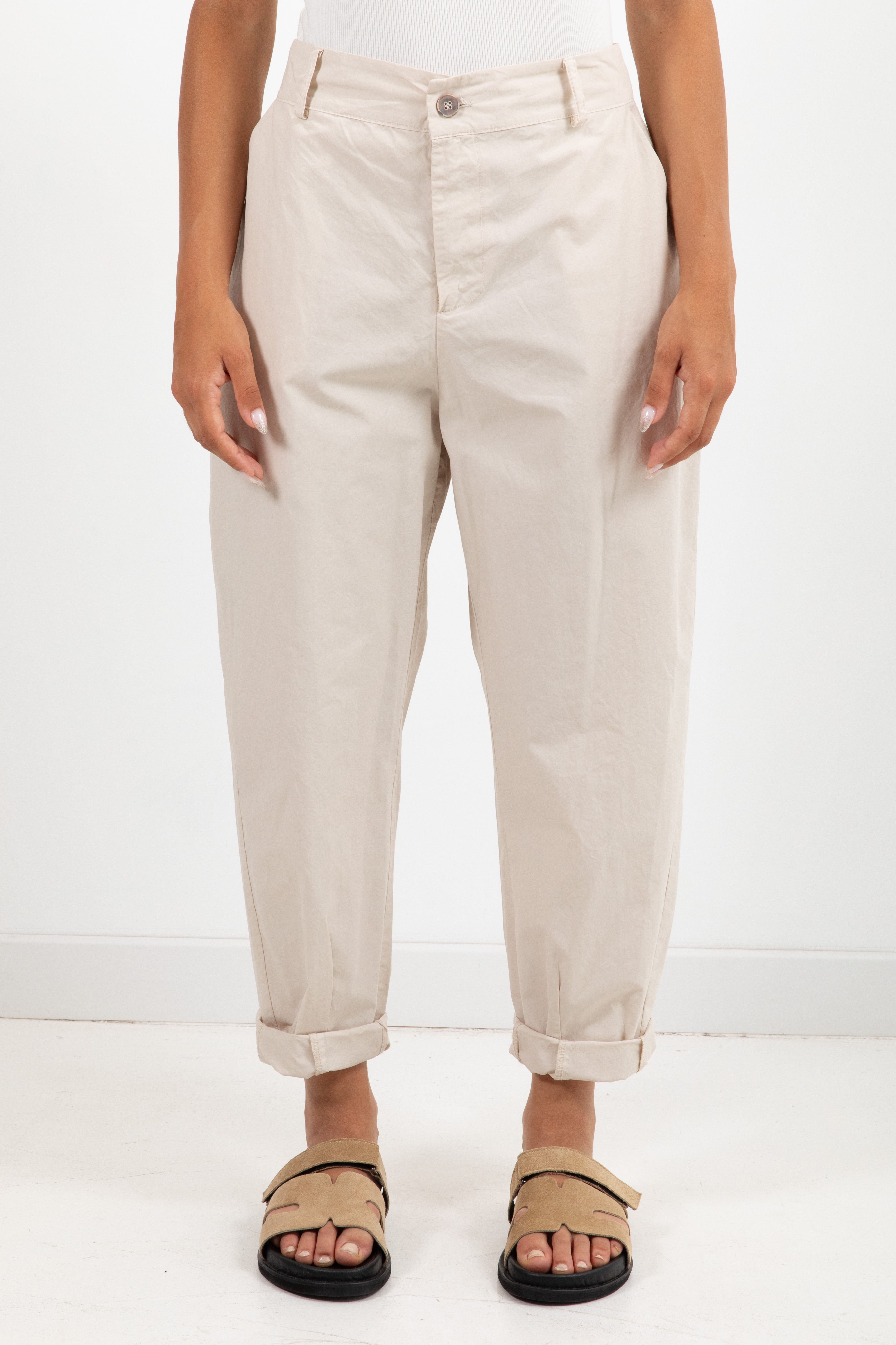 Pantalone carrot-fit con elastico sul retro Susy Mix