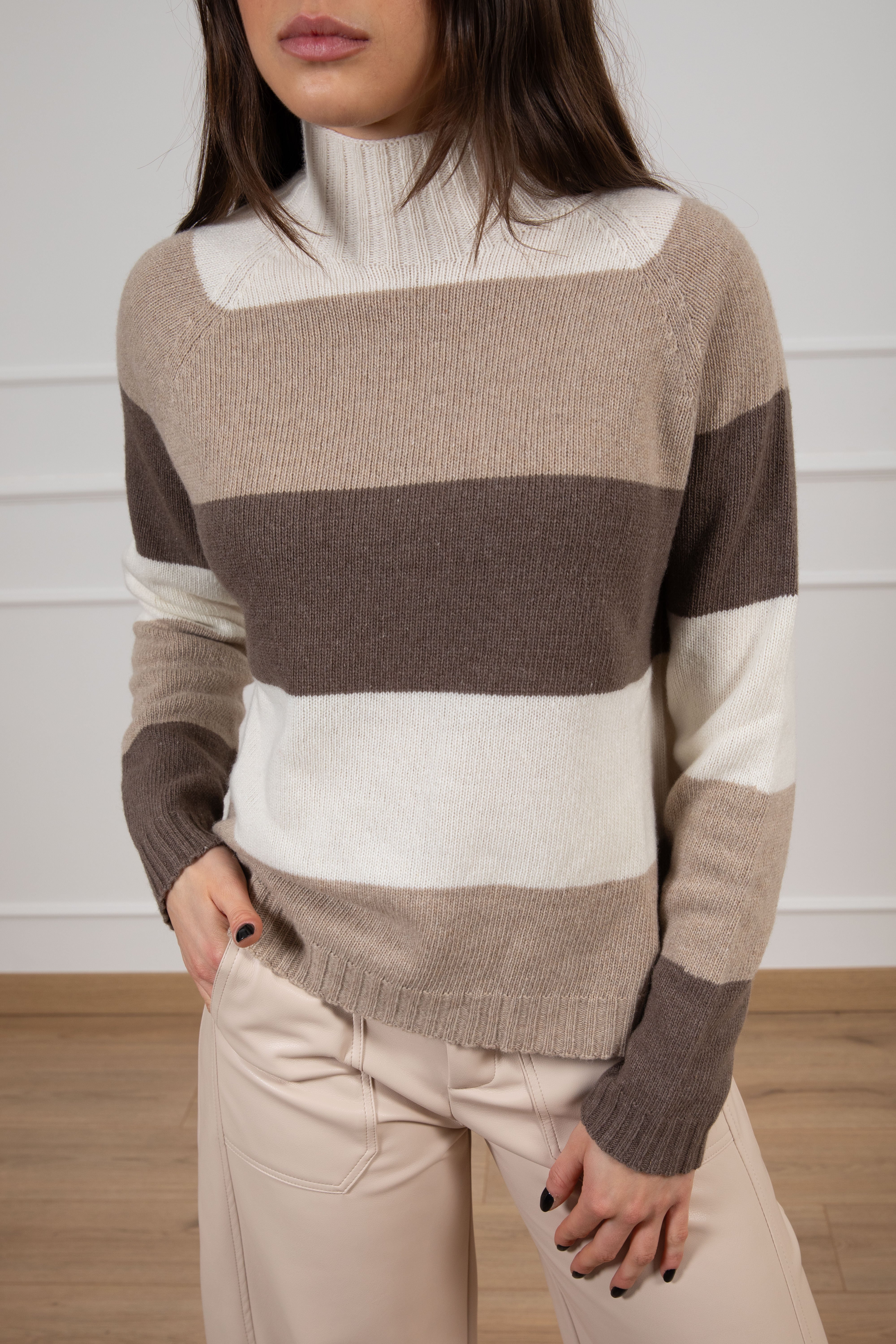 Pull mezzo-collo righe larghe Susy Mix