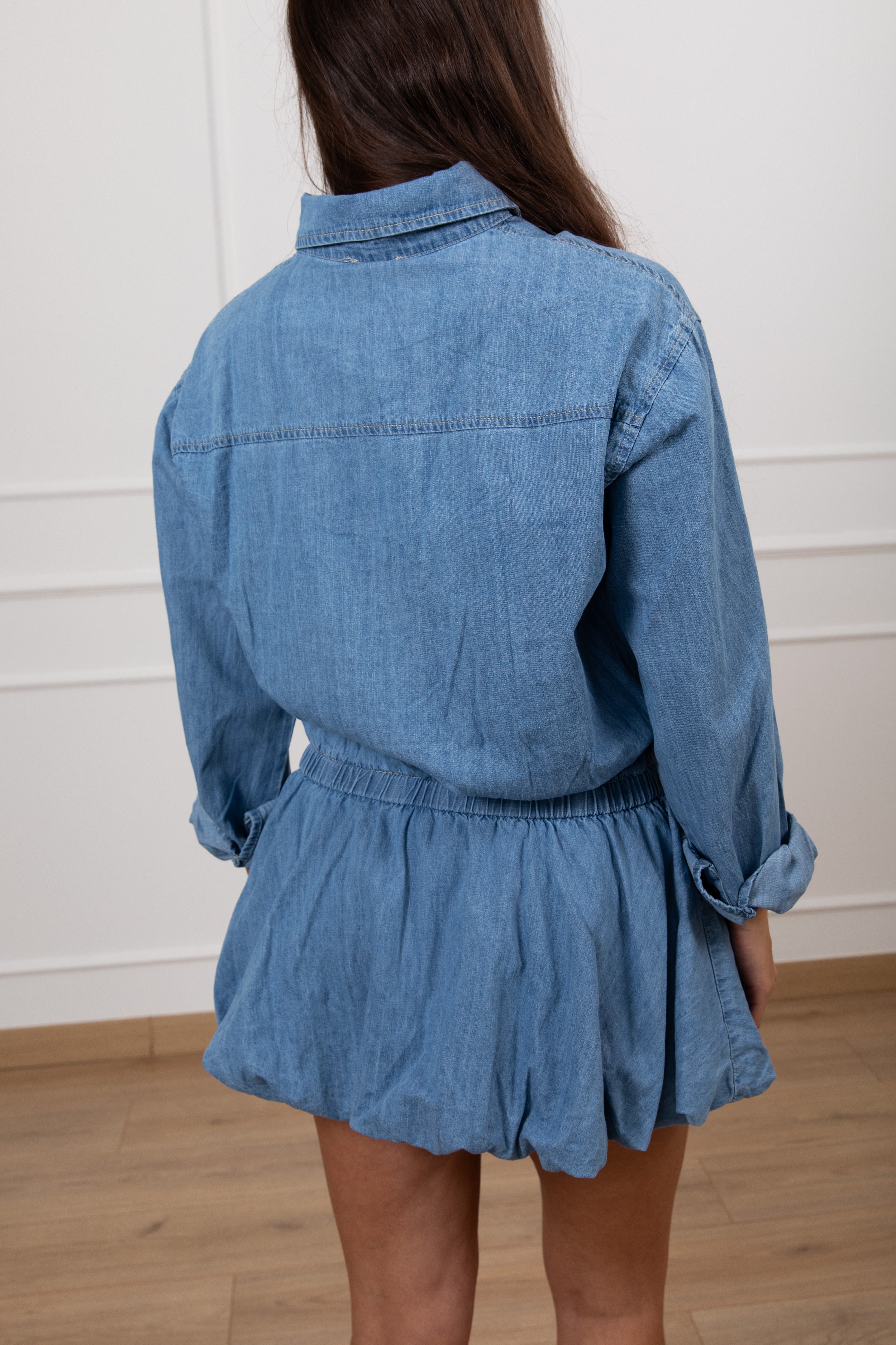 Mini-abito a palloncino in jeans Susy Mix