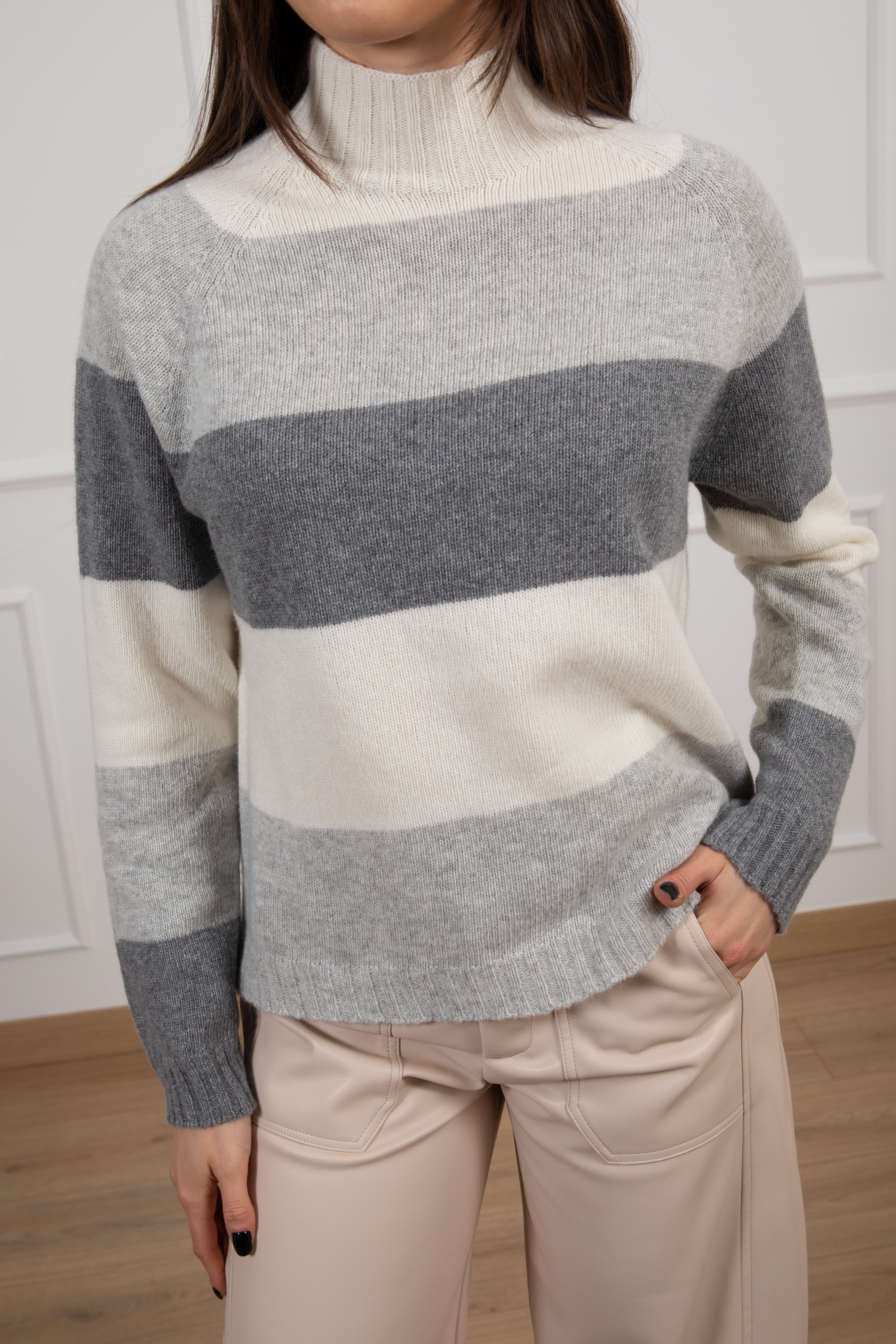 Pull mezzo-collo righe larghe Susy Mix