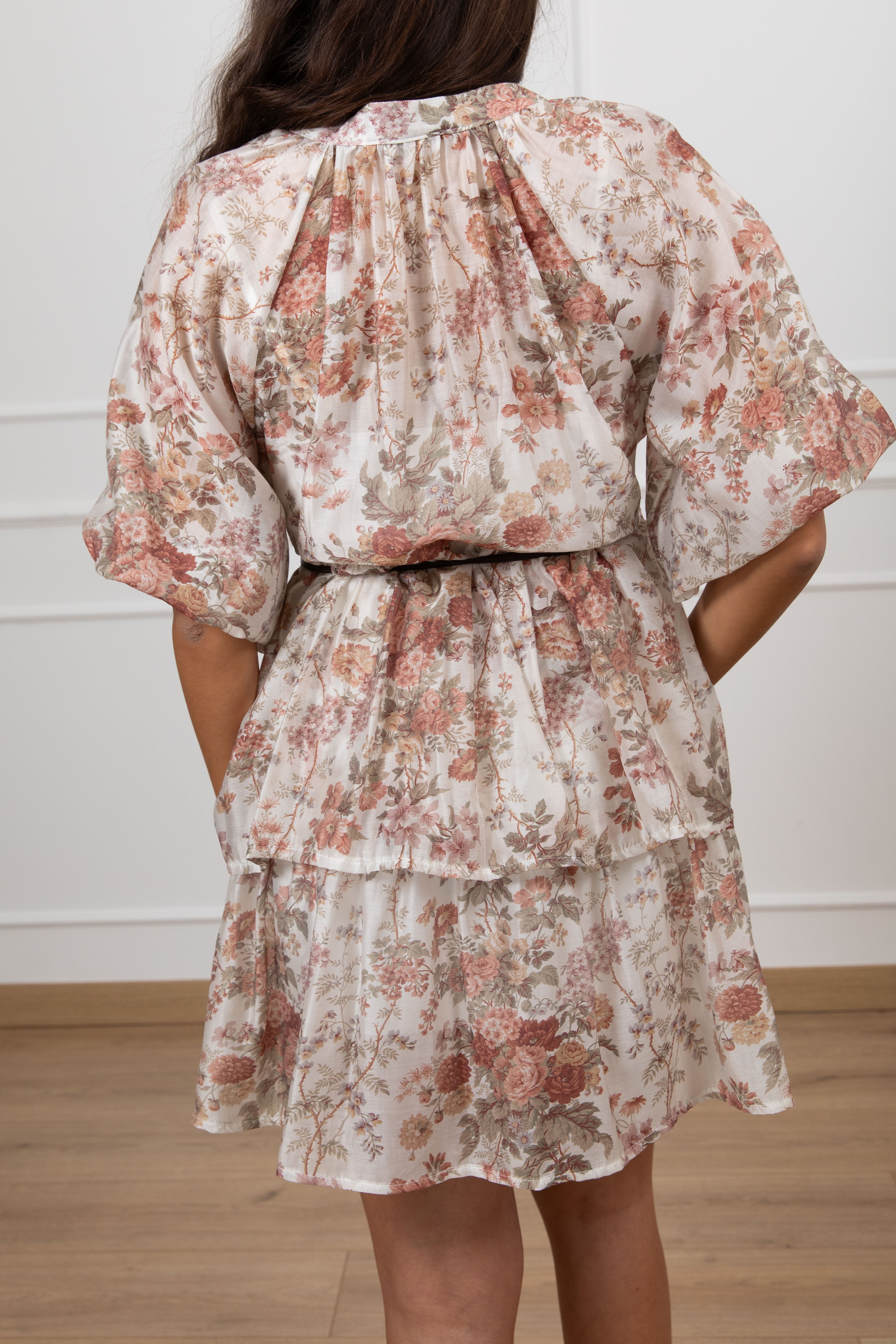 Abito a balze fantasia flowers Susy Mix