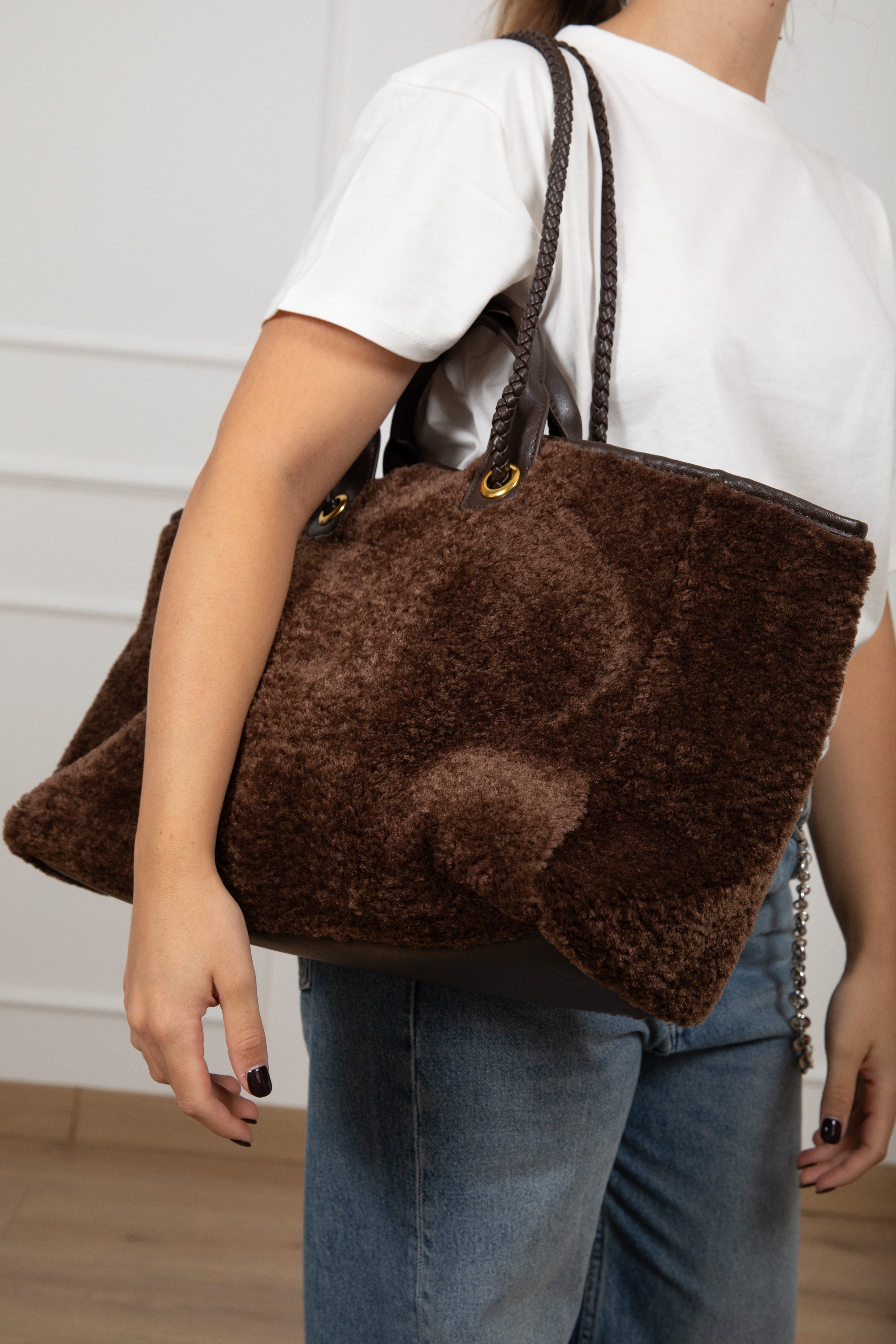 Maxi handbag teddy reversibile