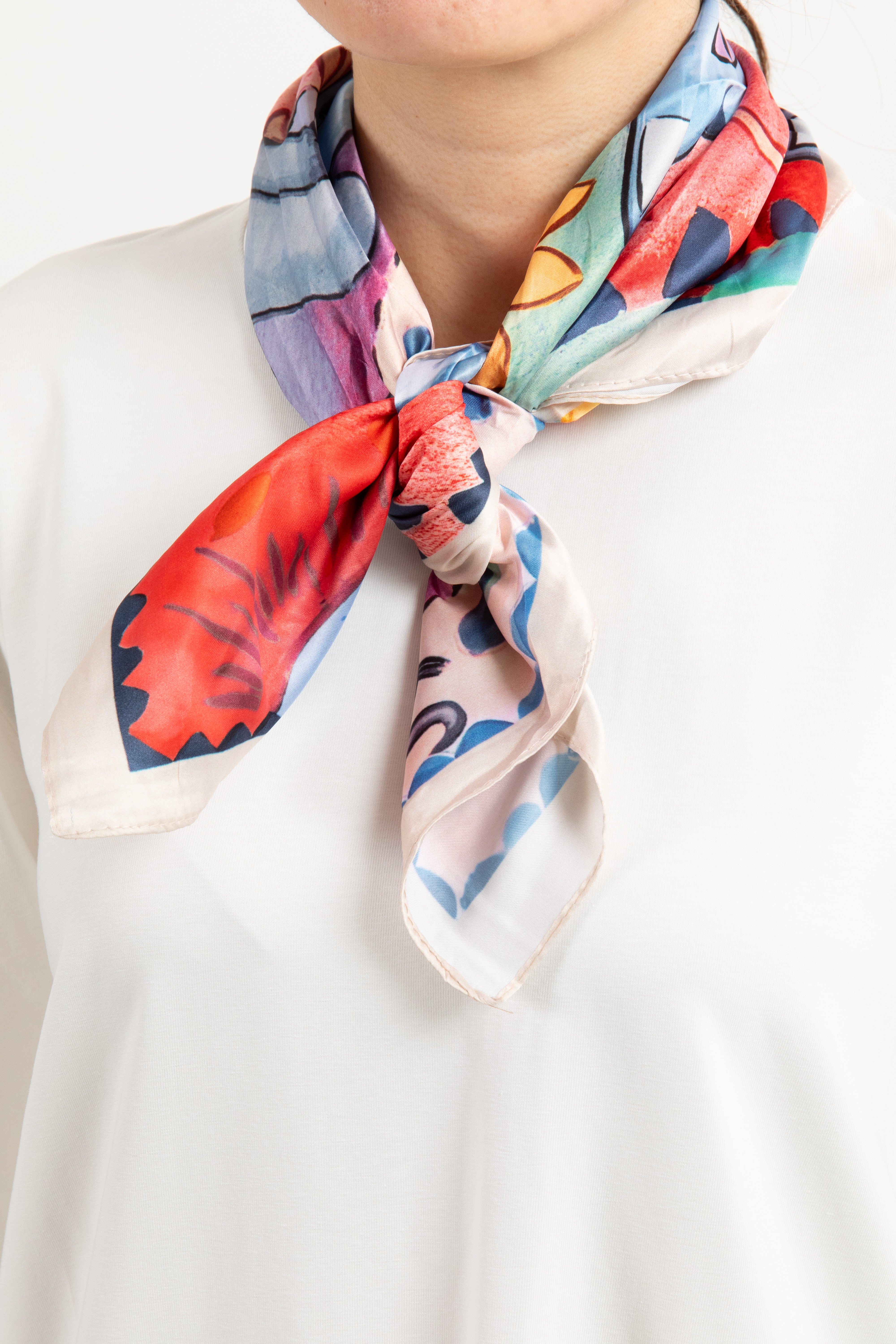 Foulard fantasia astratta avorio Susy Mix