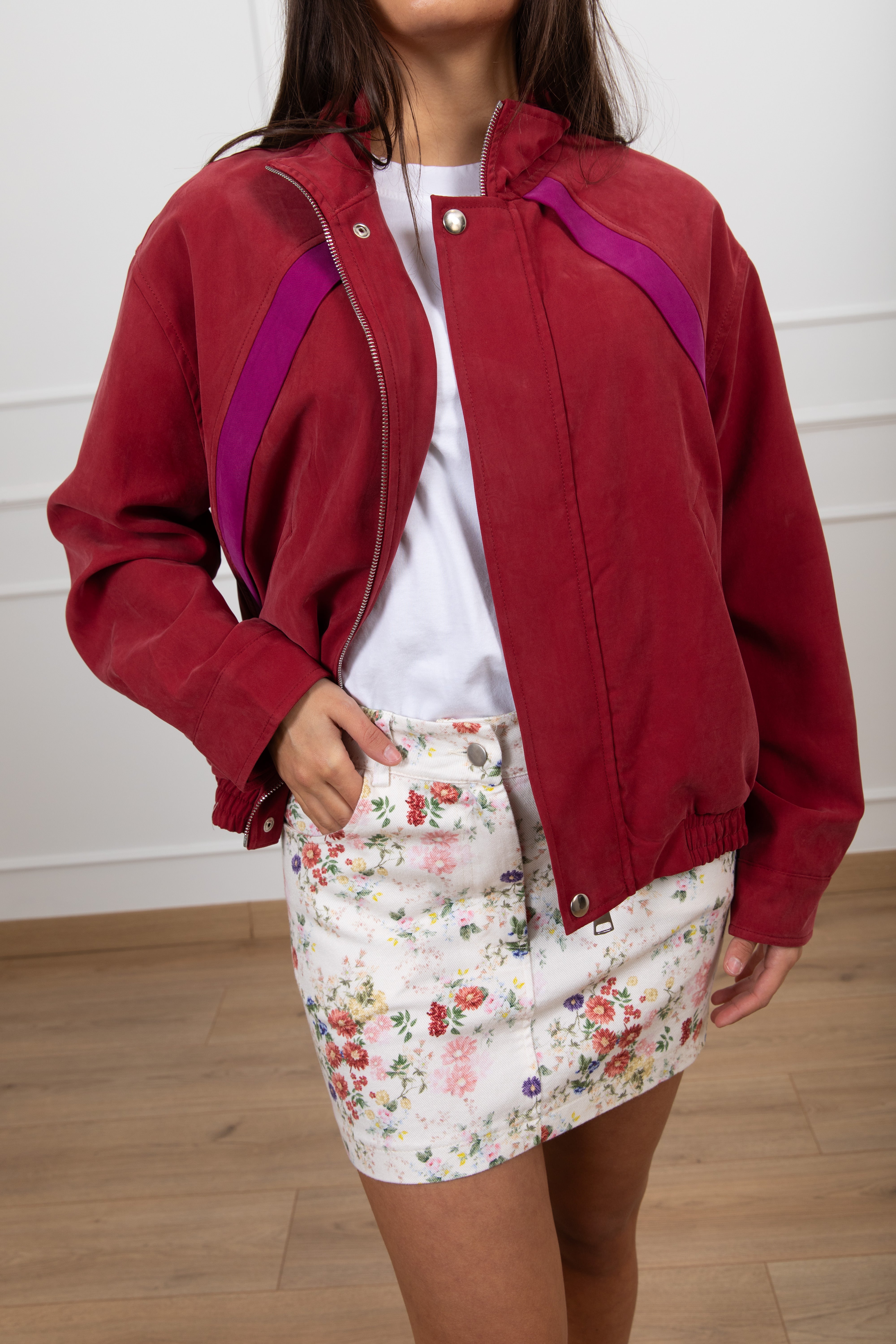 Mini-gonna in jeans fantasia flowers Susy Mix