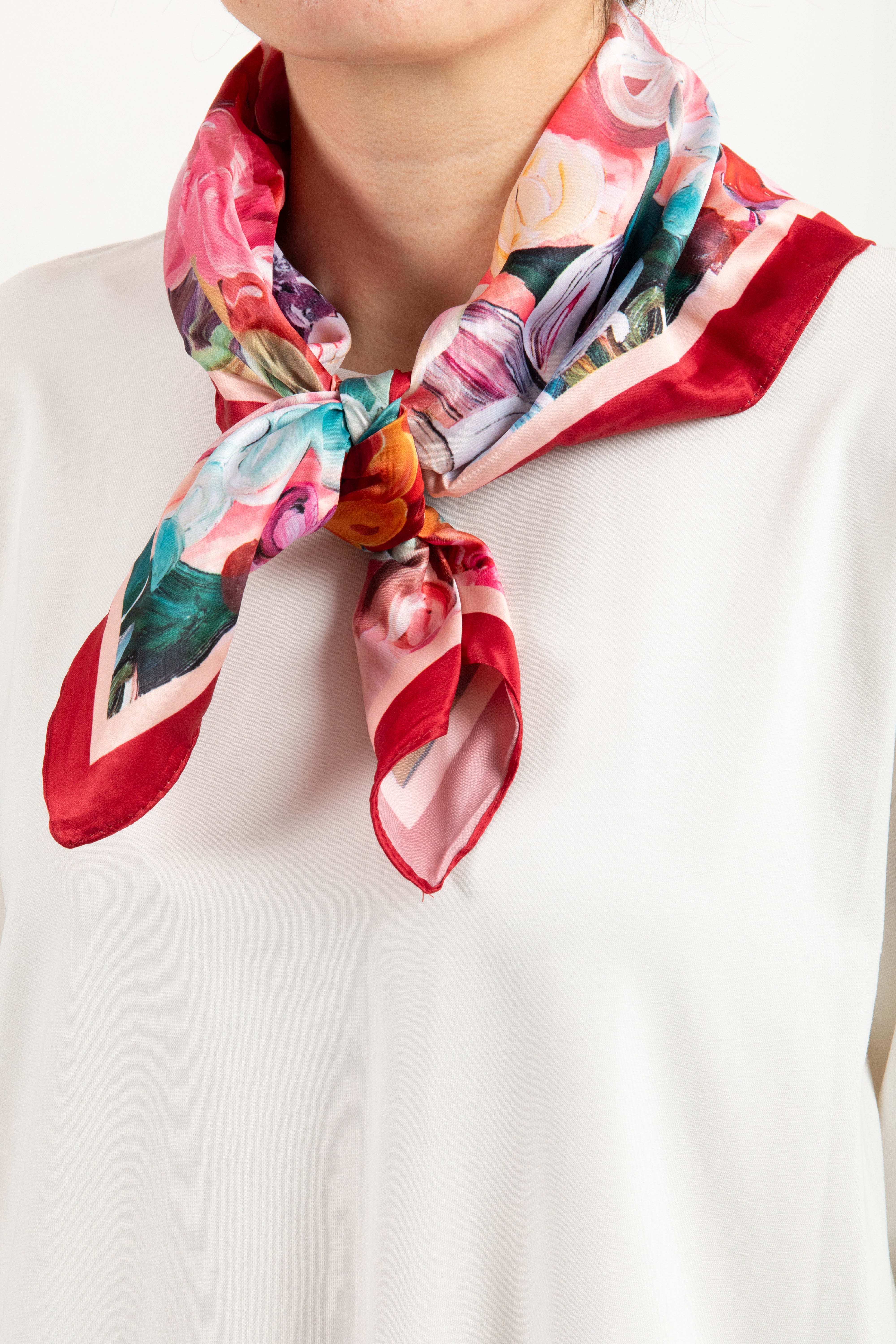 Foulard fantasia astratta rosso Susy Mix